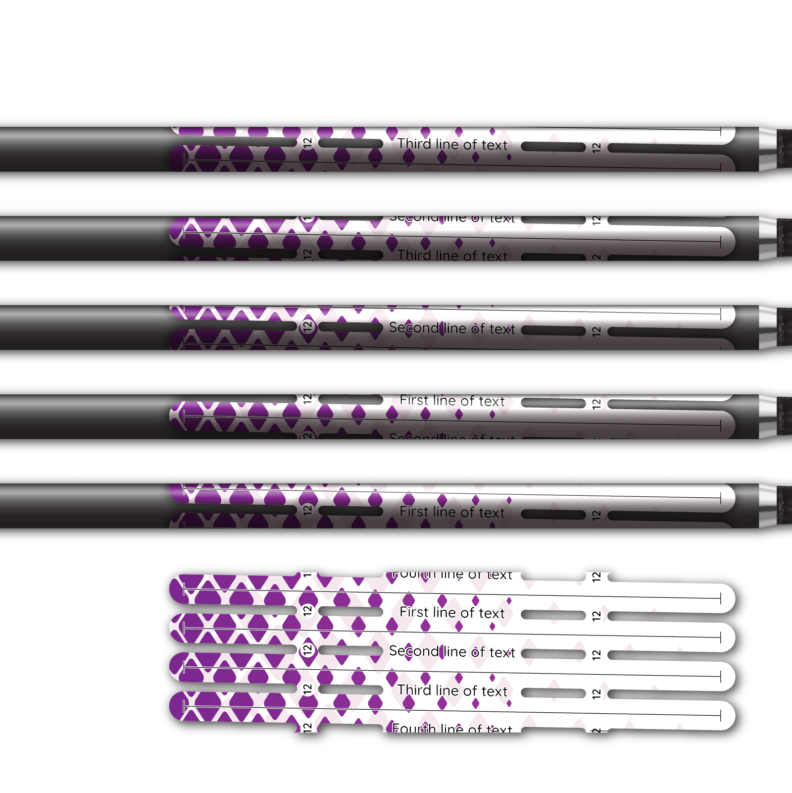 Alternative view of 4 fletch Vortex - Halftone Purple