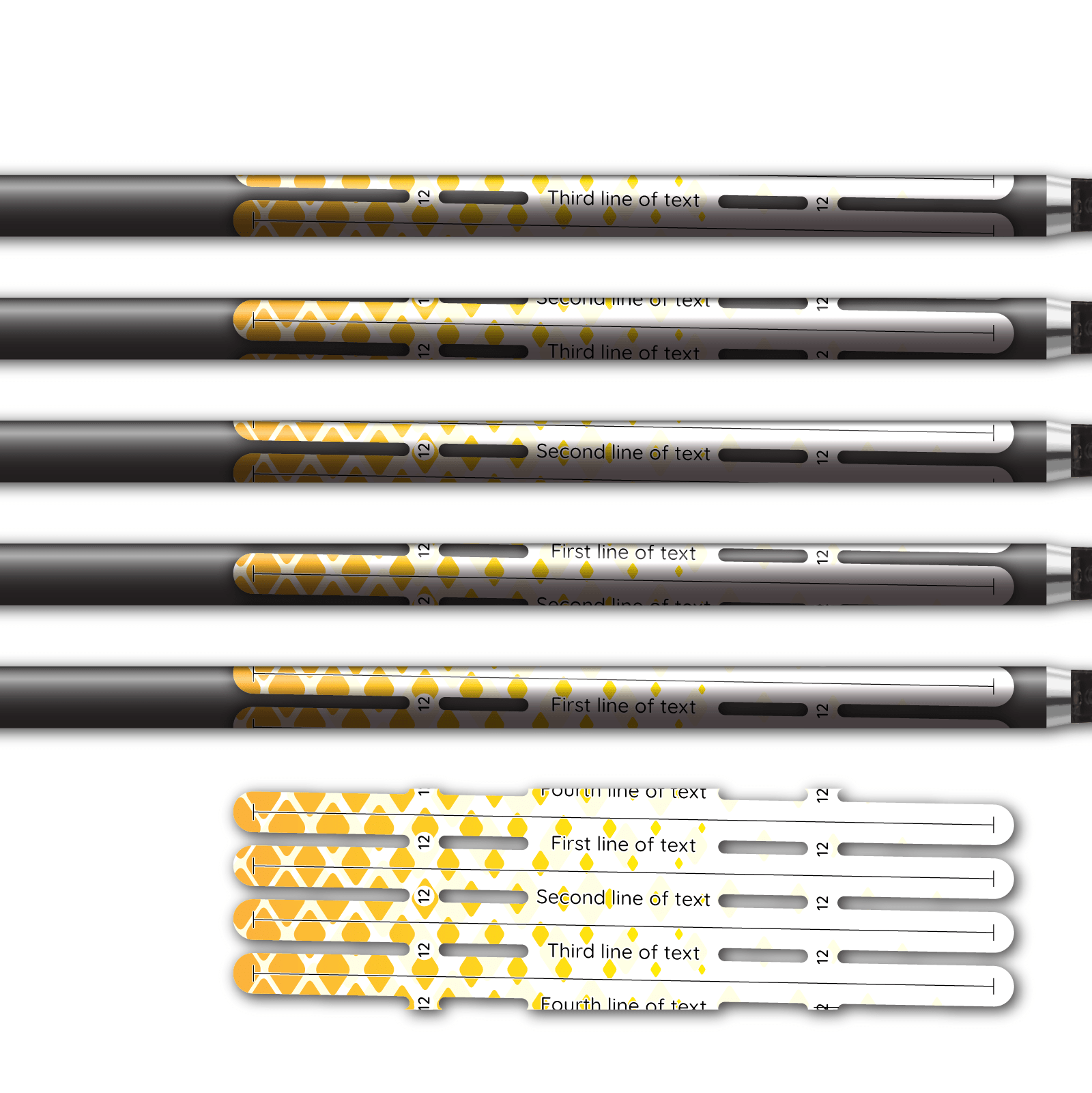 Alternative view of 4 fletch Vortex - Halftone Yellow