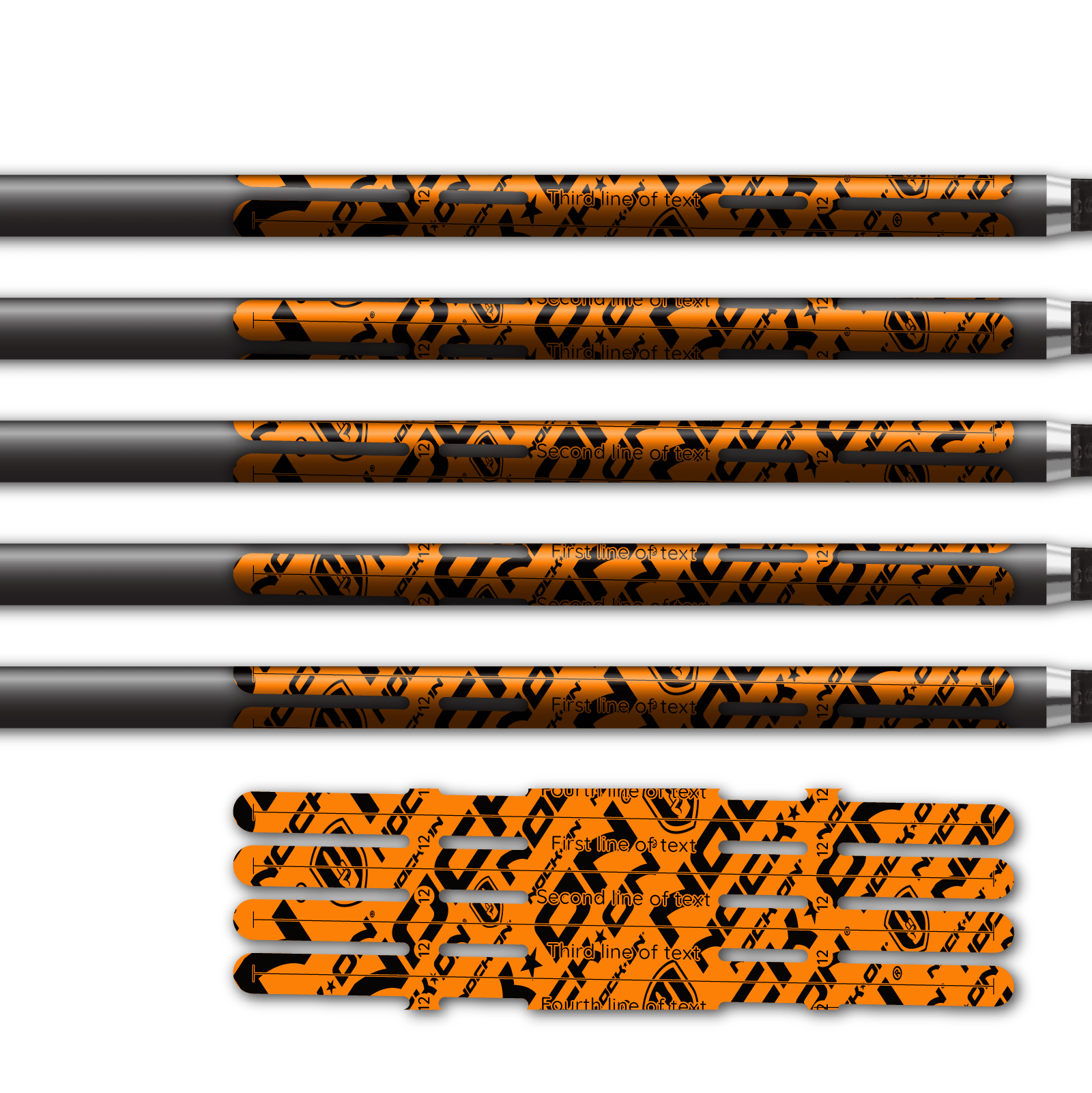 Alternative view of 4 fletch Vortex - Nock On Repeat Fluor Orange