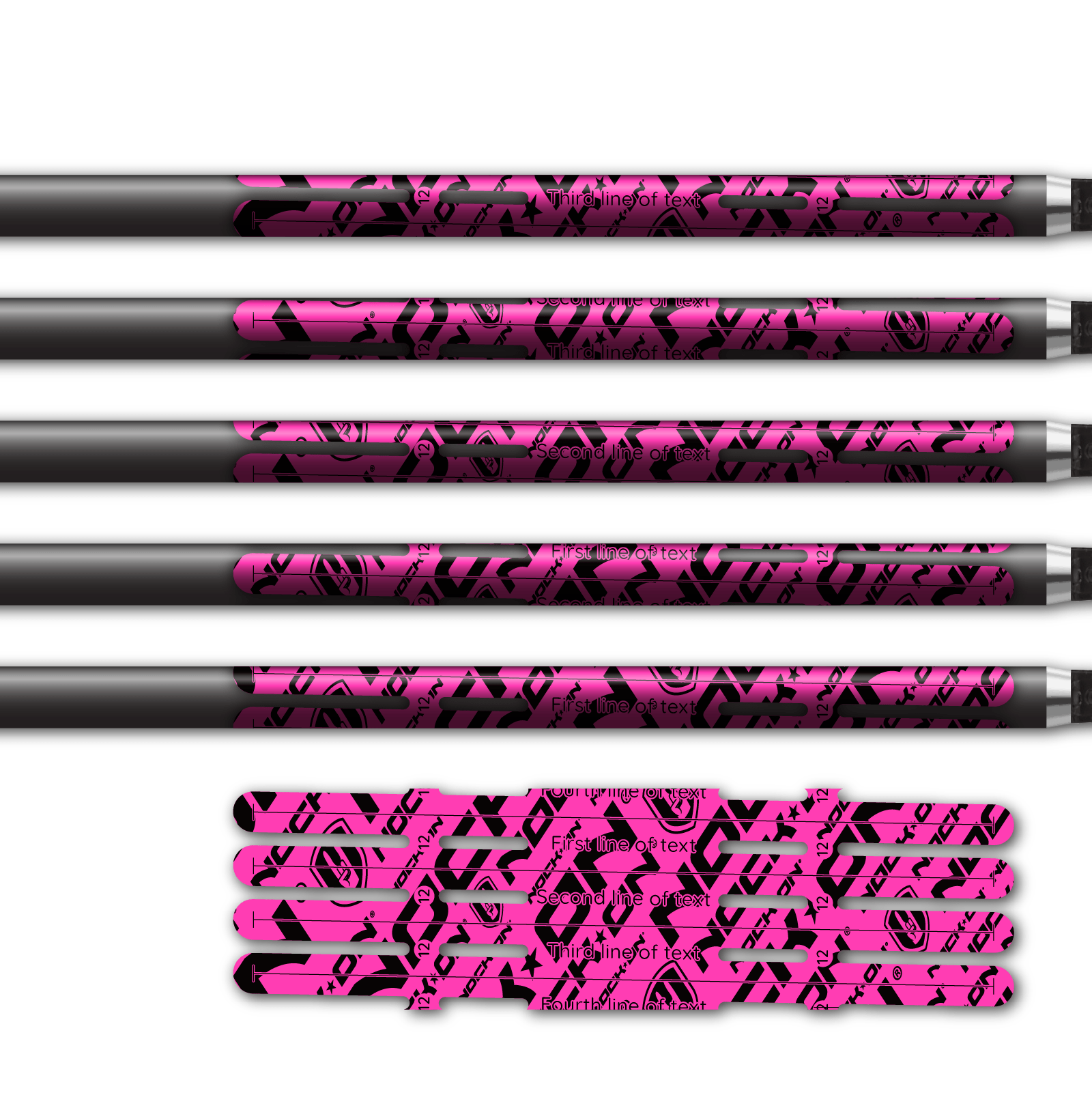 Alternative view of 4 fletch Vortex - Nock On Repeat Fluor Pink