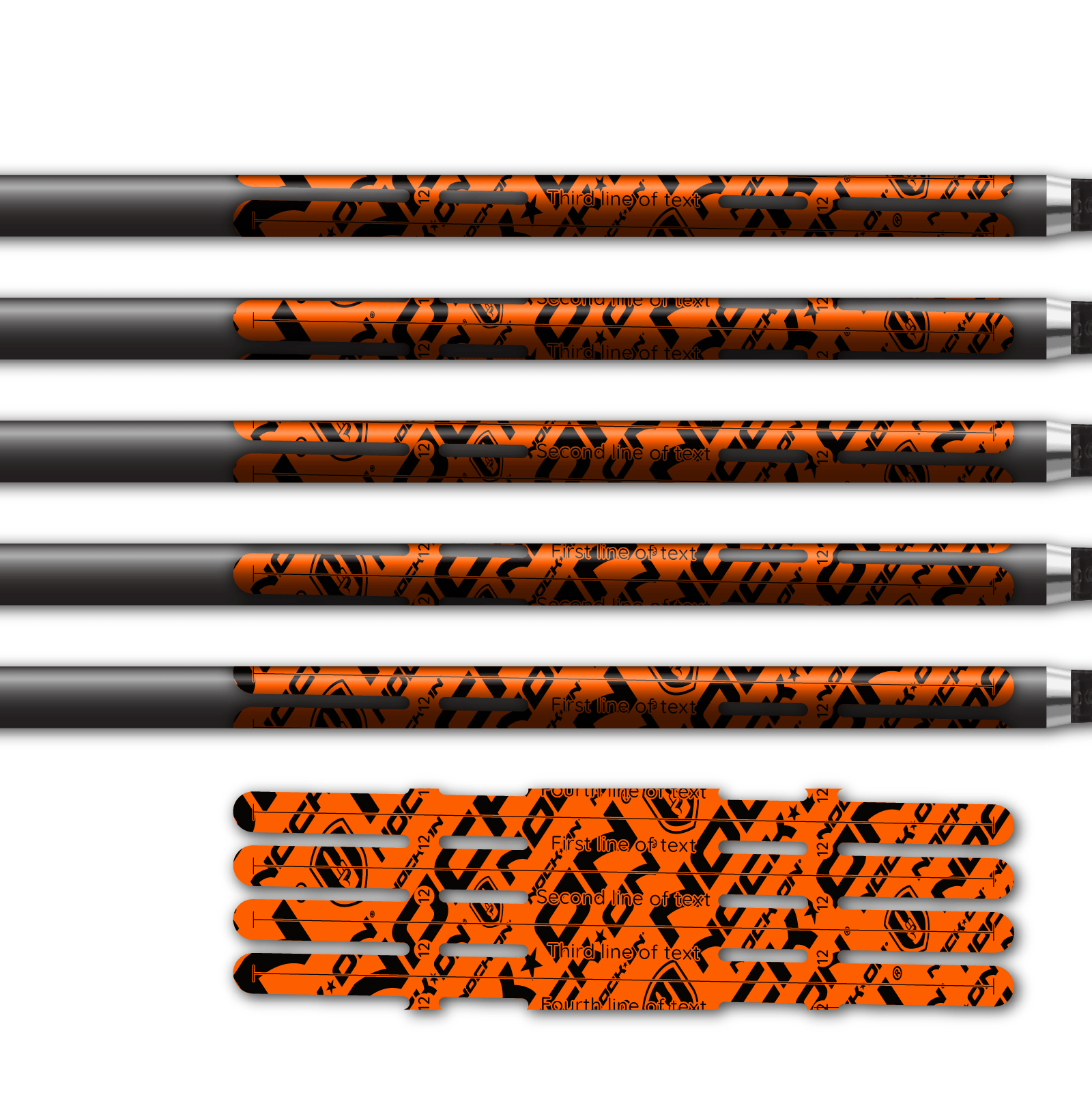 Alternative view of 4 fletch Vortex - Nock On Repeat Fluor Red Orange