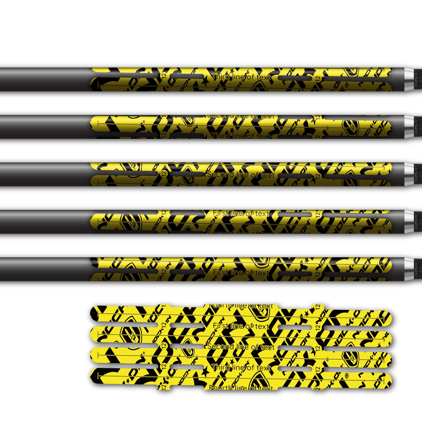 Alternative view of 4 fletch Vortex - Nock On Repeat Fluor Yellow