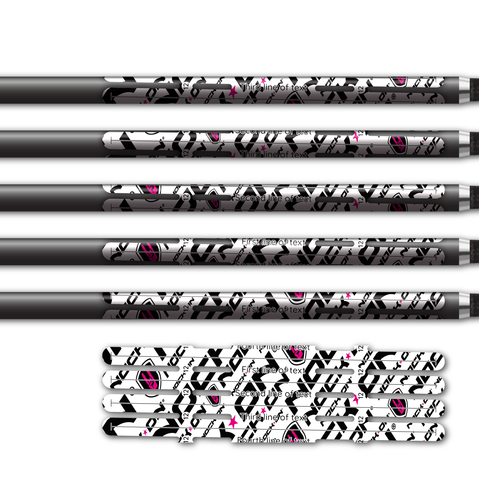 Alternative view of 4 fletch Vortex - Nock On Repeat Pink Logo