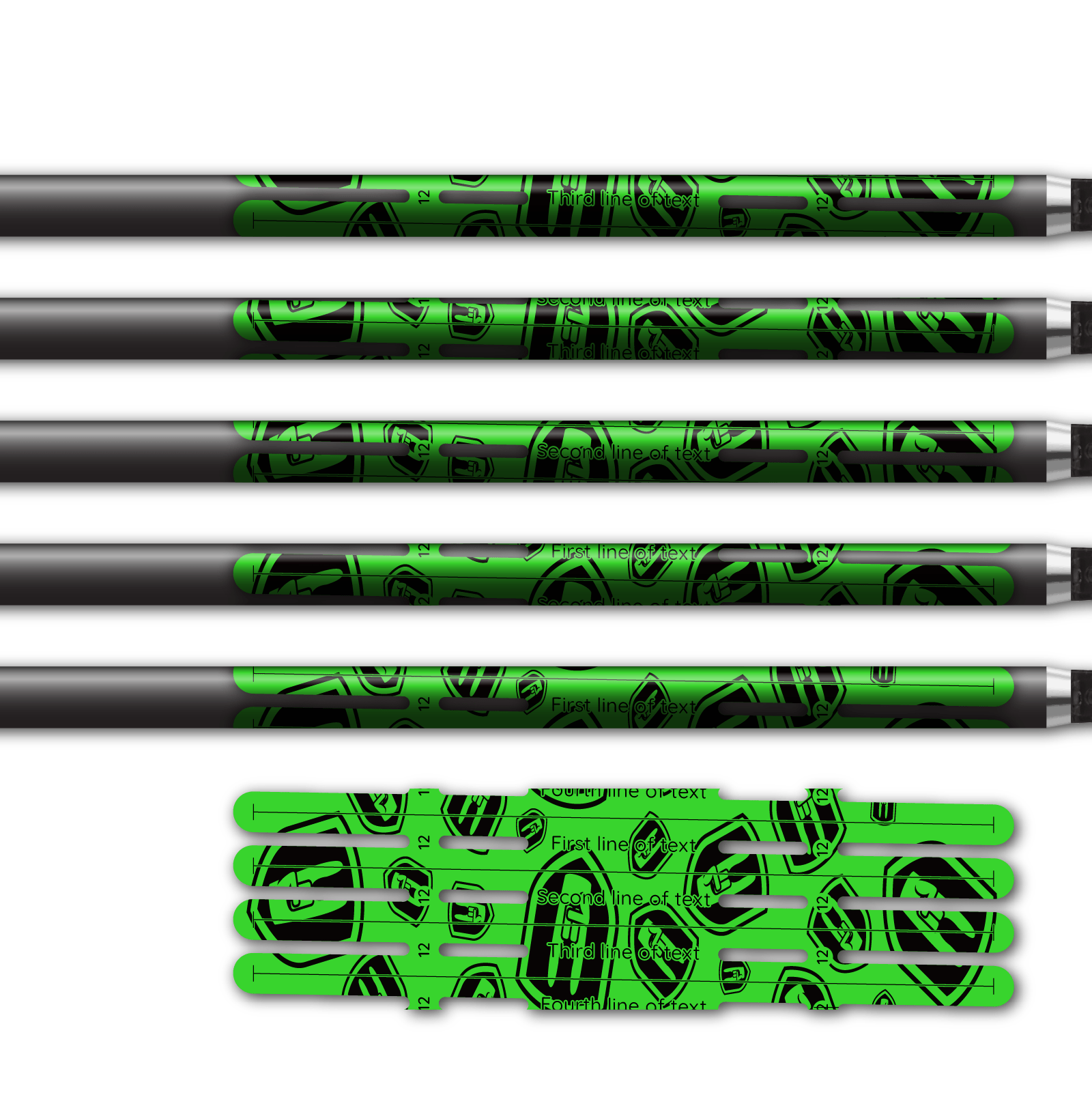 Alternative view of 4 fletch Vortex - Nock On Scatter Fluor Green