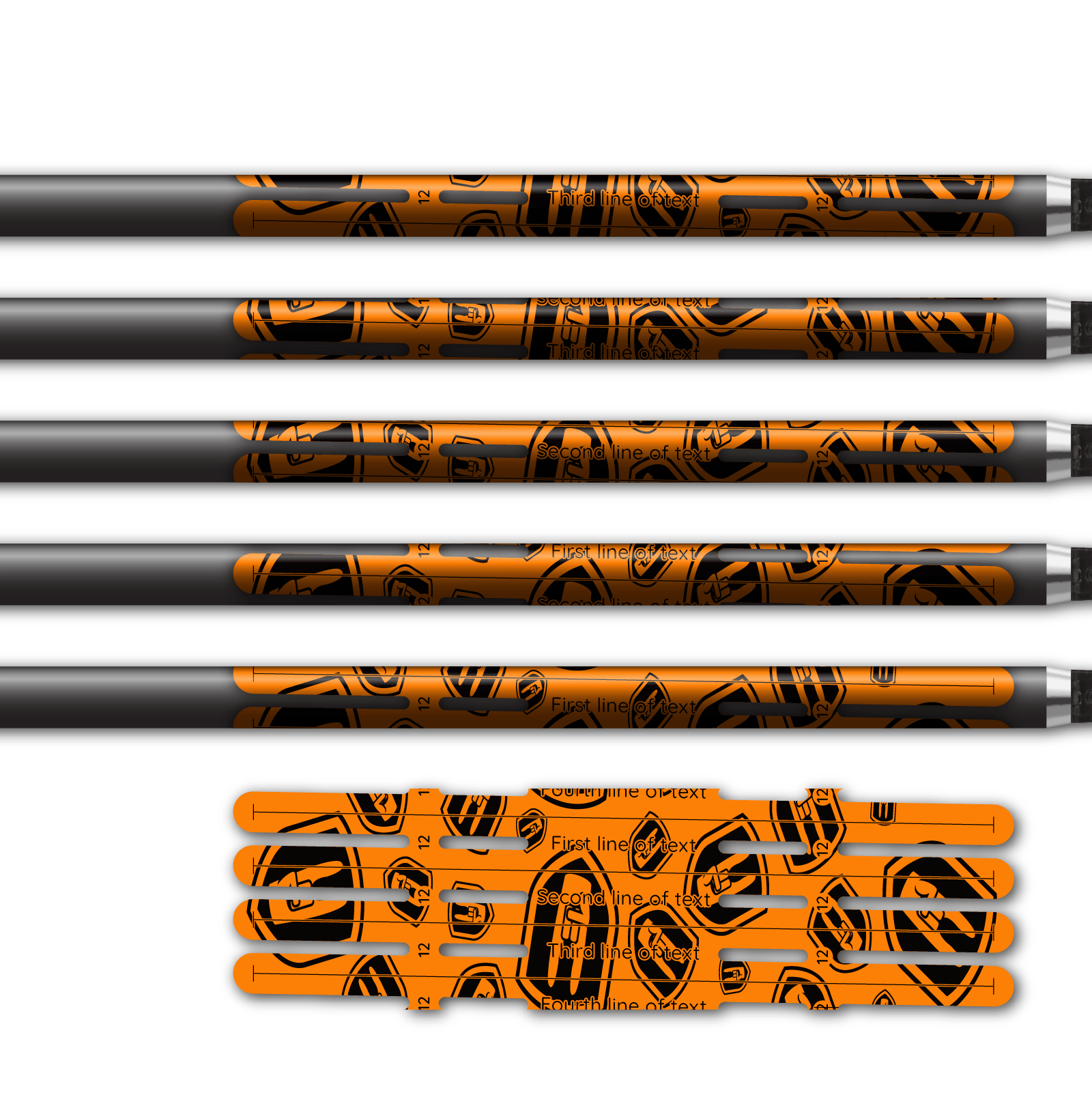 Alternative view of 4 fletch Vortex - Nock On Scatter Fluor Orange