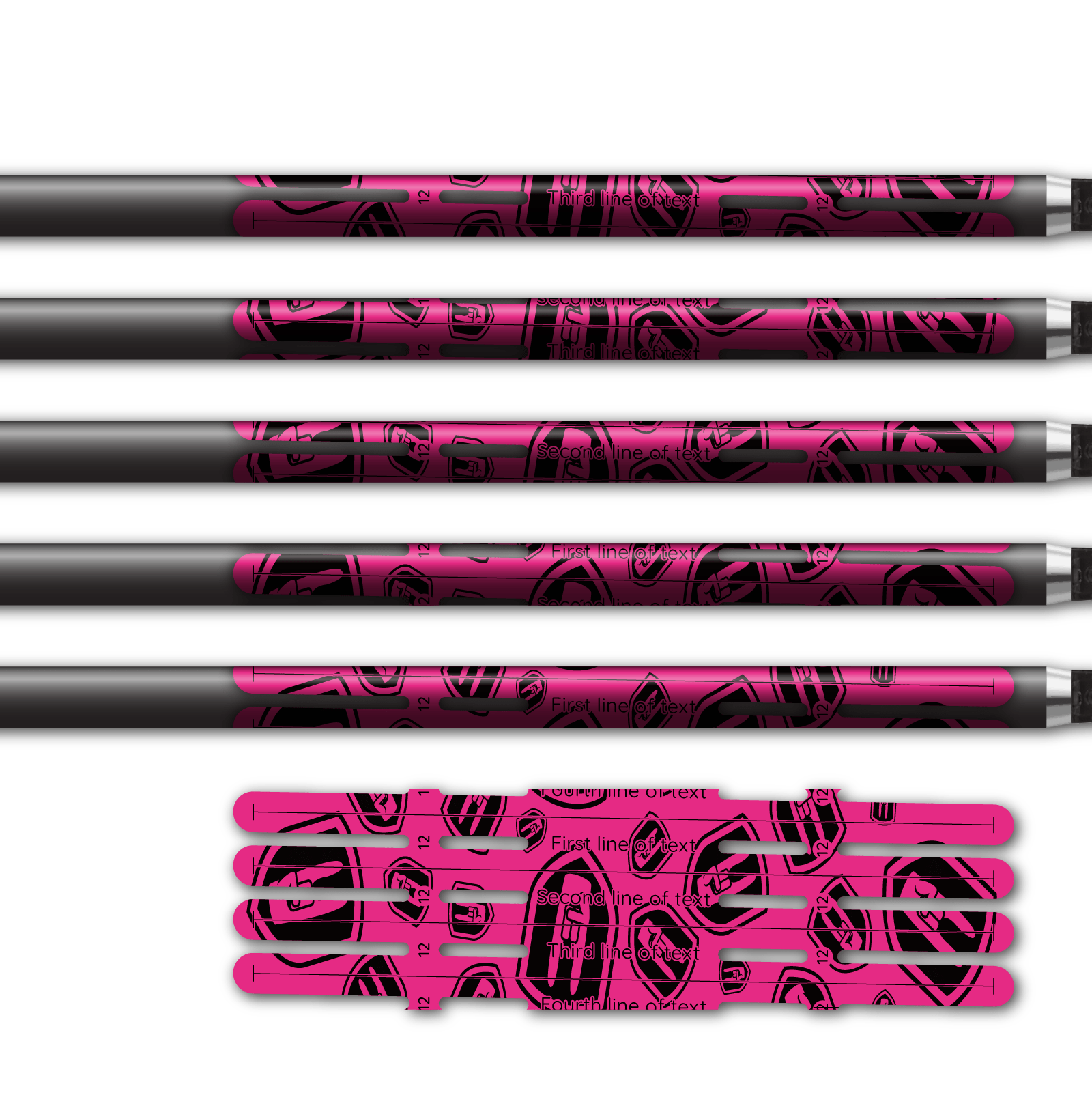 Alternative view of 4 fletch Vortex - Nock On Scatter Fluor Pink