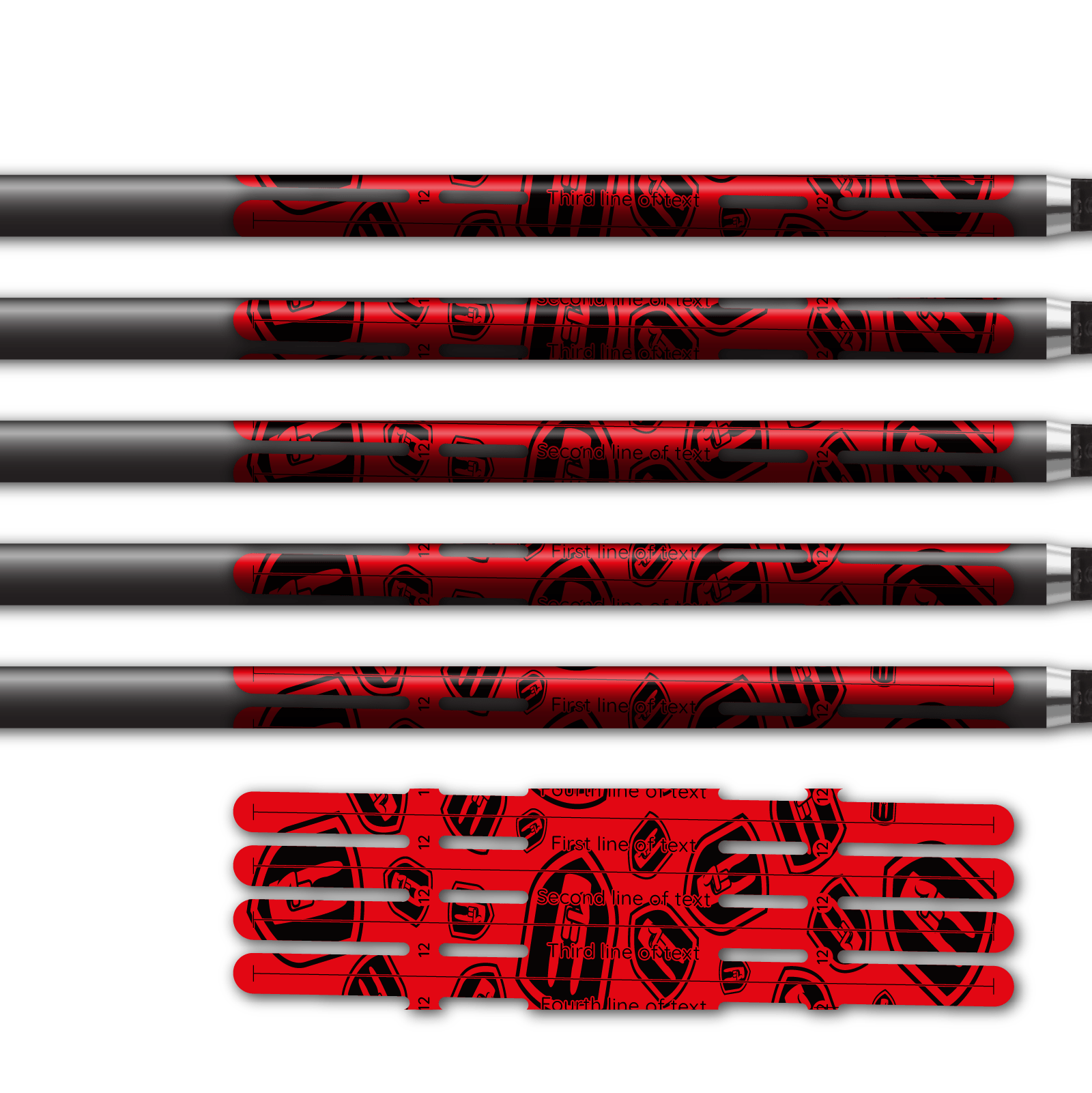 Alternative view of 4 fletch Vortex - Nock On Scatter Fluor Red