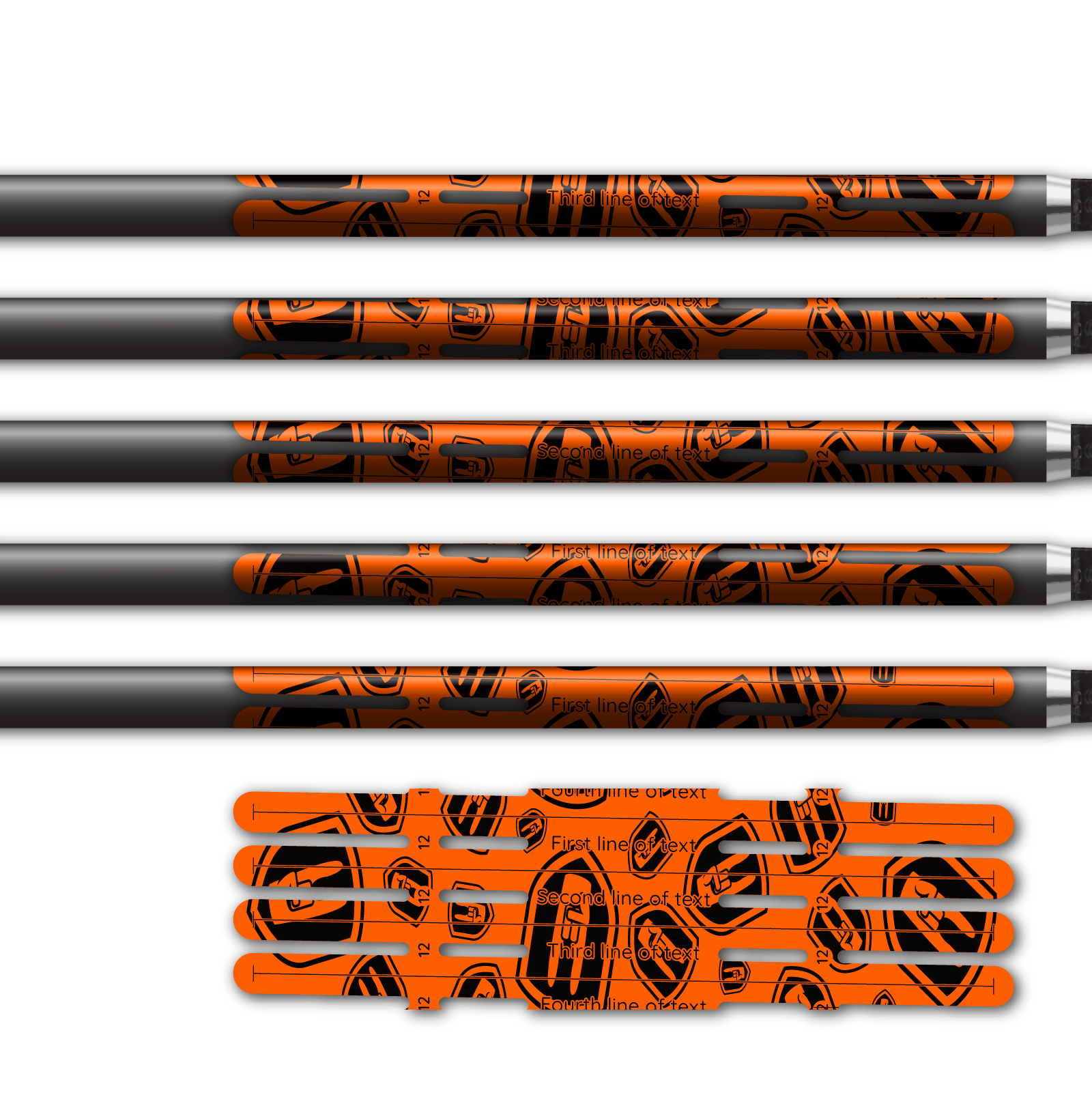 Alternative view of 4 fletch Vortex - Nock On Scatter Fluor Red Orange