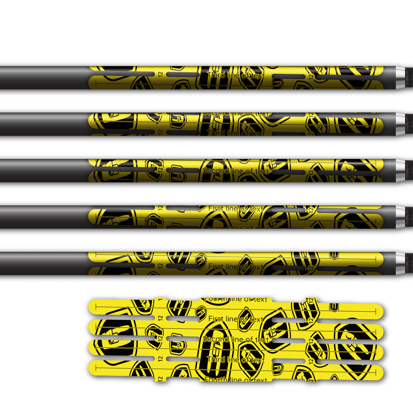 Alternative view of 4 fletch Vortex - Nock On Scatter Fluor Yellow