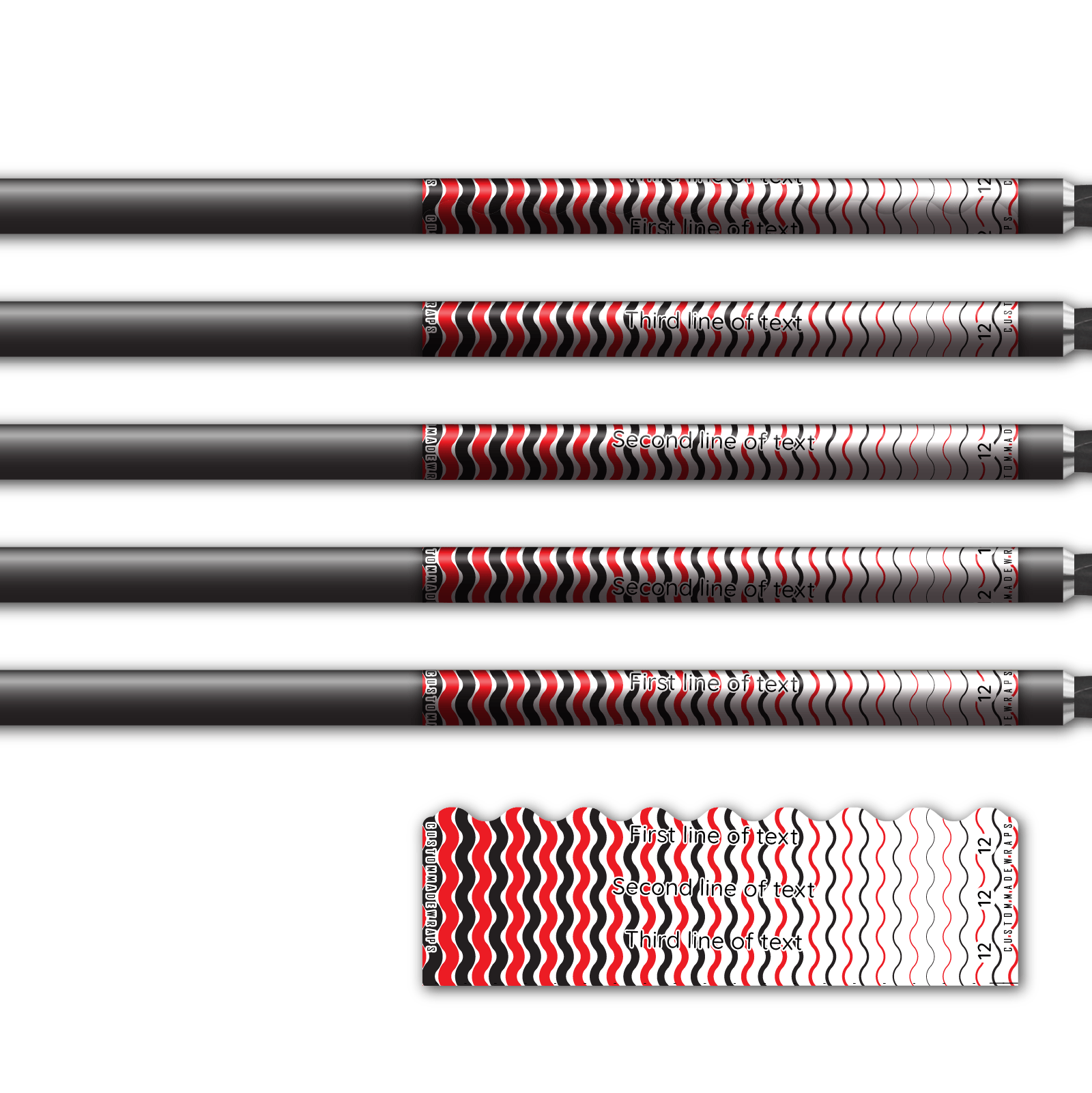 Alternative view of Shorty - Wave Stripes Black Red