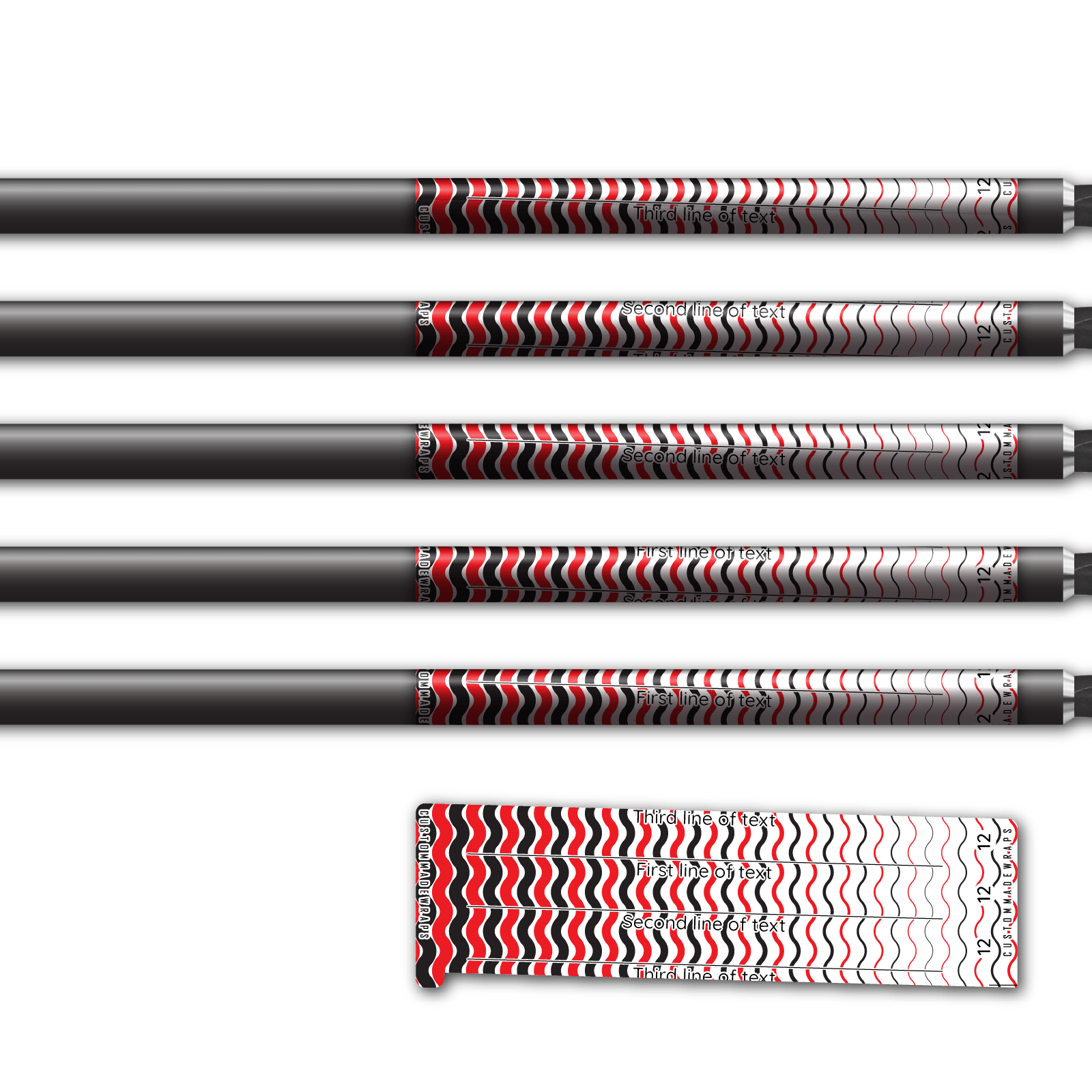 Alternative view of Spin Elite - Wave Stripes Black Red