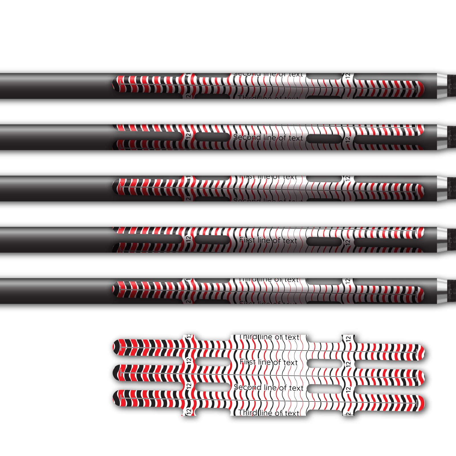 Alternative view of Vortex - Wave Stripes Black Red