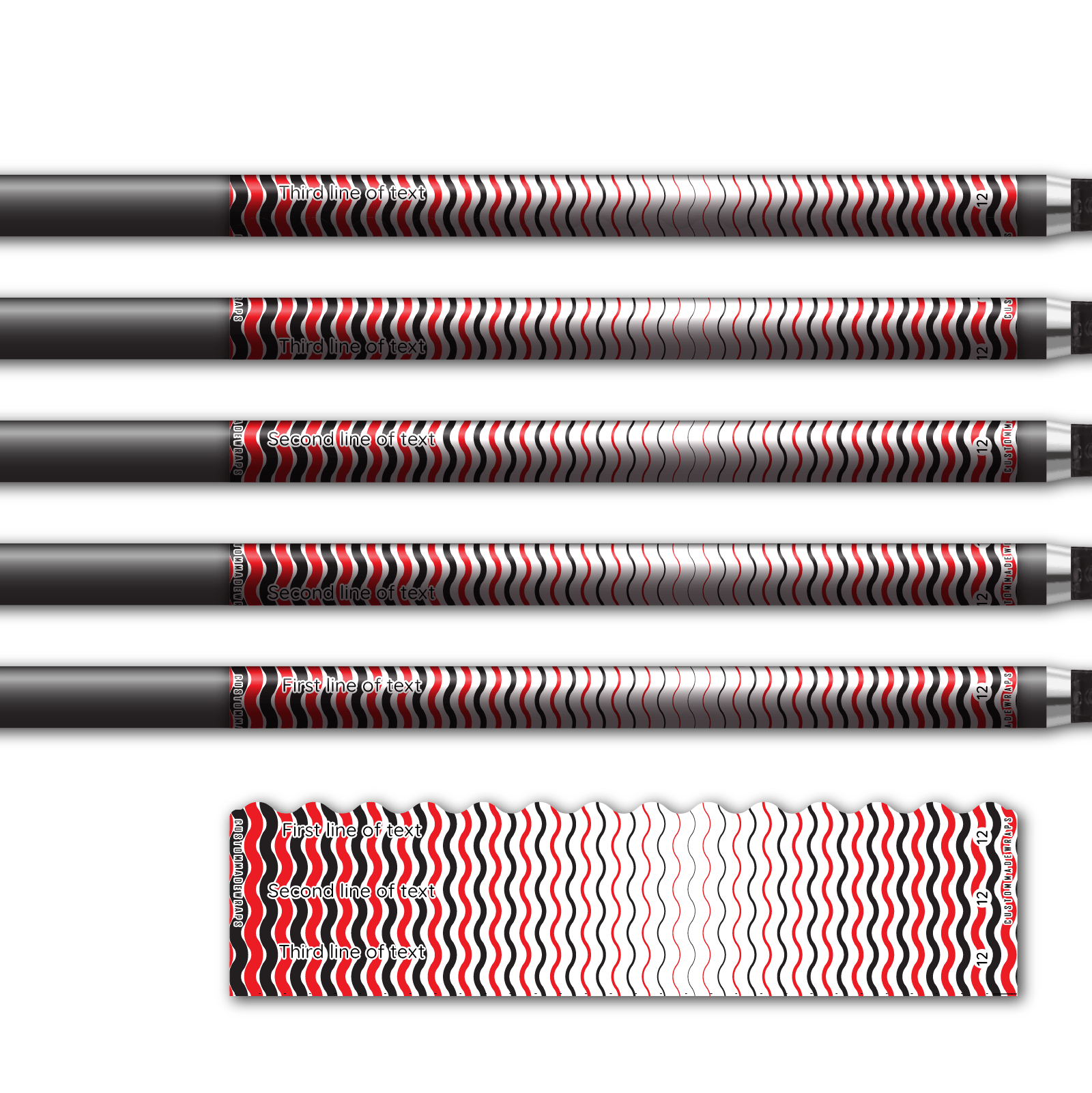 Alternative view of Wave Edge - Wave Stripes Black Red