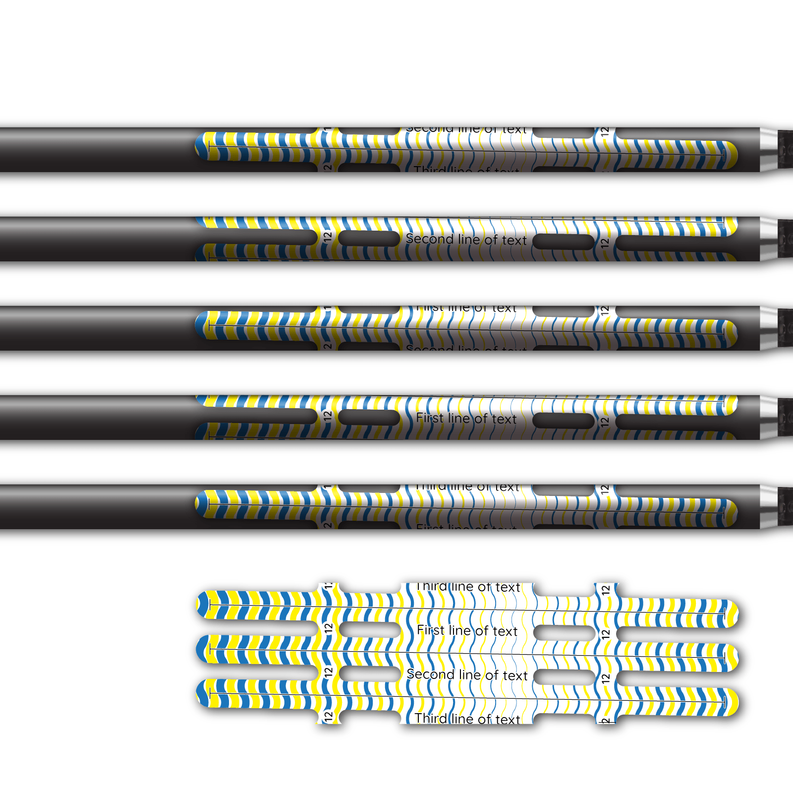 Alternative view of Vortex - Wave Stripes Blue Yellow