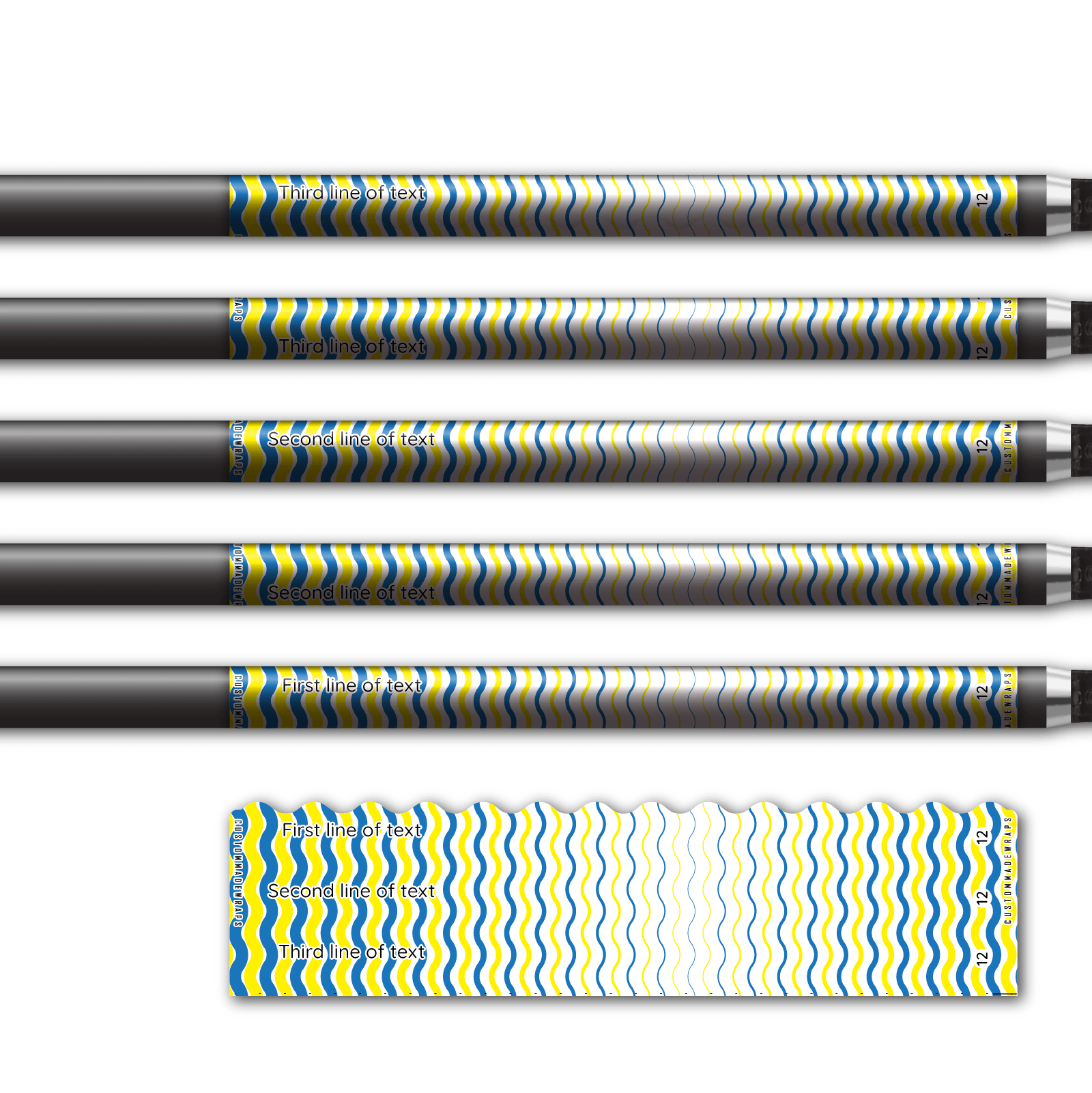 Alternative view of Wave Edge - Wave Stripes Blue Yellow