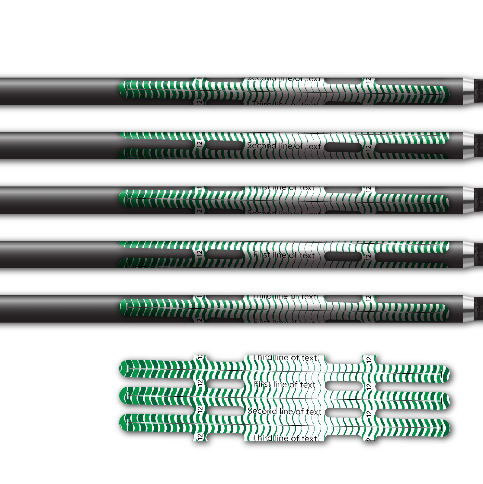Alternative view of Vortex - Wave Stripes Green