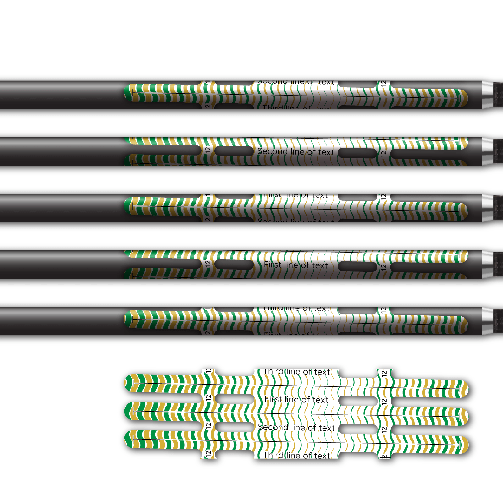 Alternative view of Vortex - Wave Stripes Green Gold