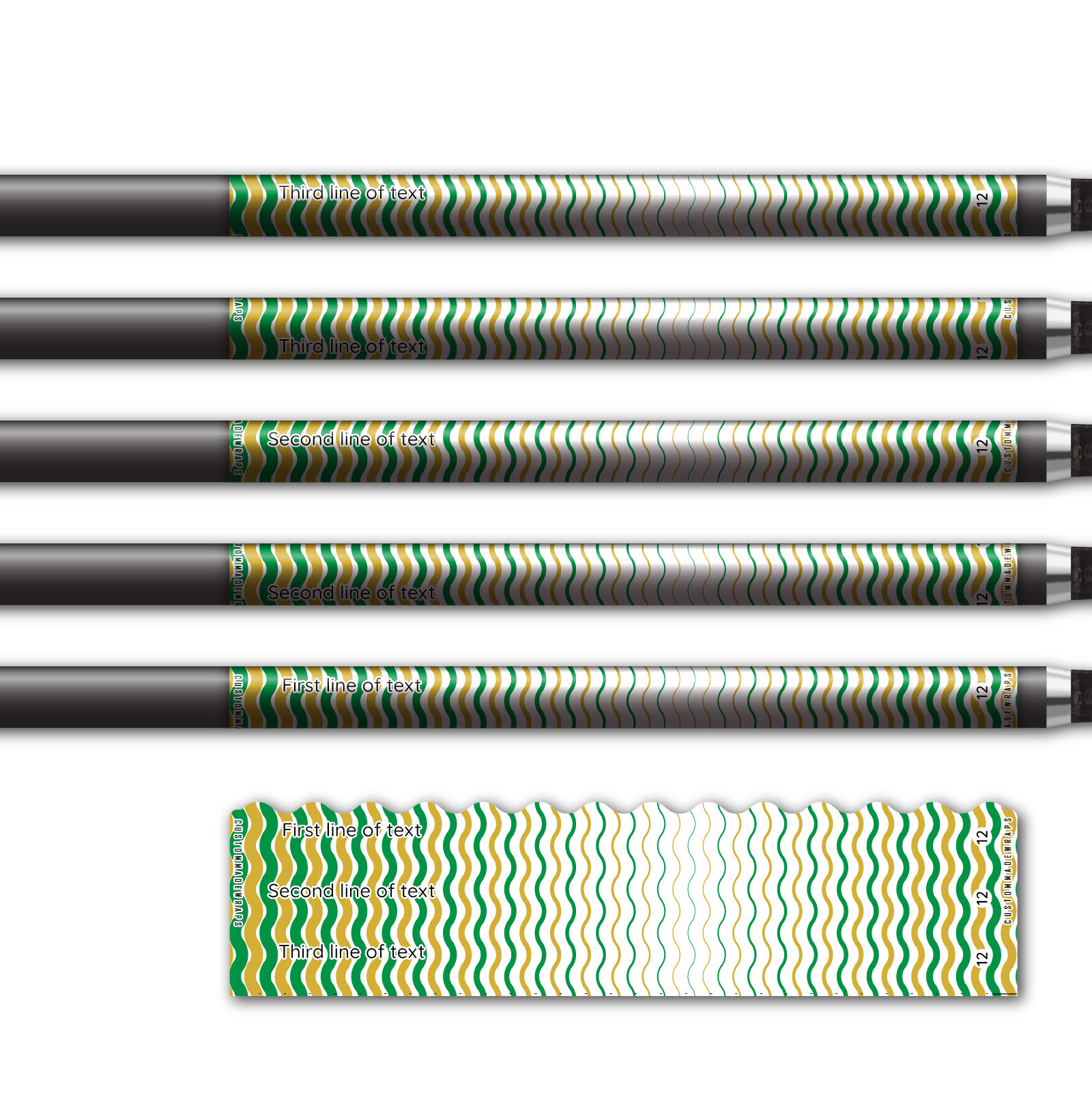 Alternative view of Wave Edge - Wave Stripes Green Gold