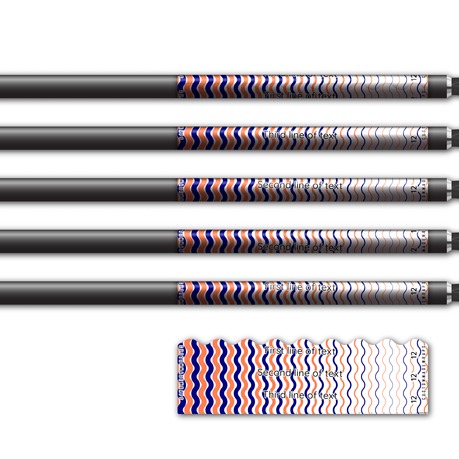 Alternative view of Shorty - Wave Stripes Navy Coral