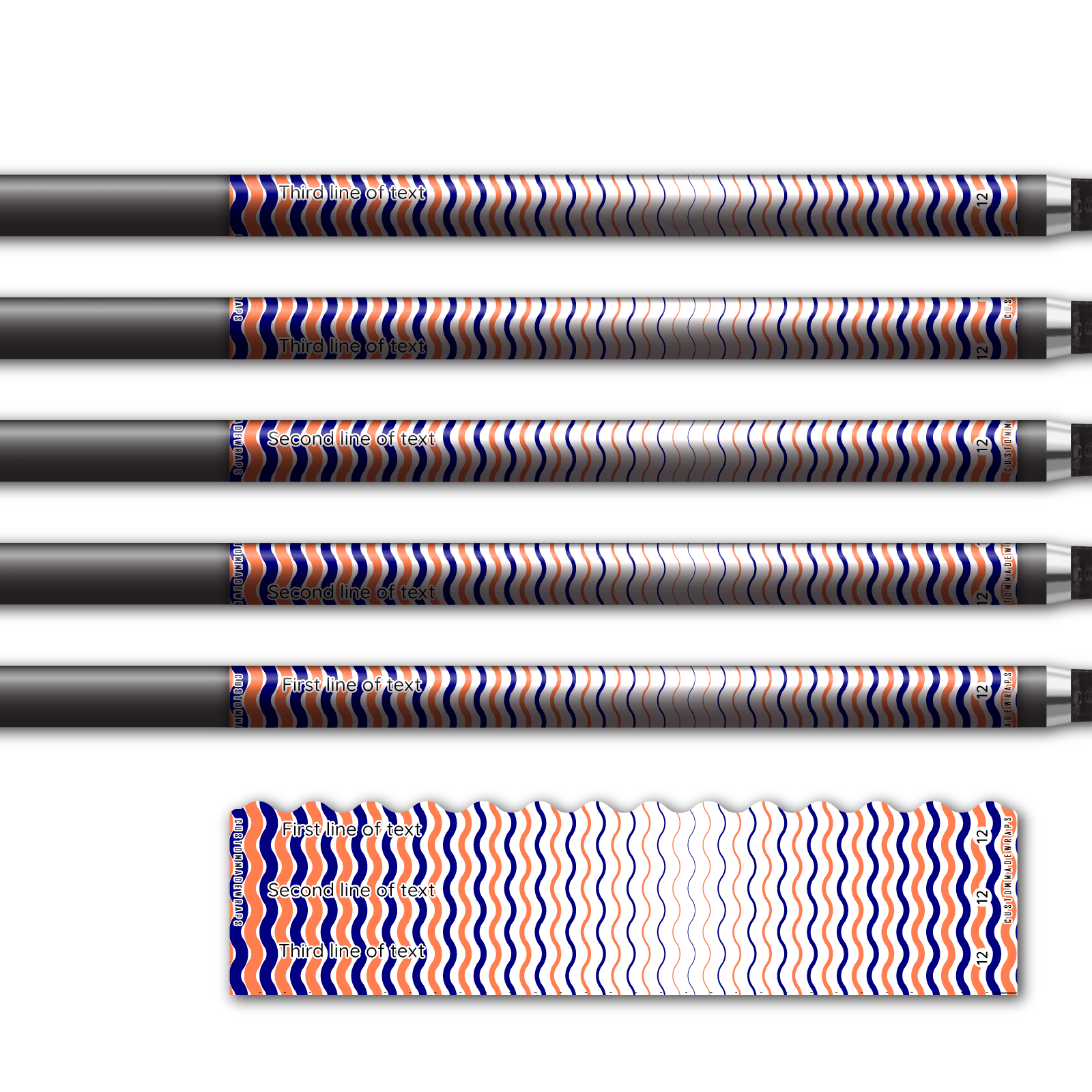 Alternative view of Wave Edge - Wave Stripes Navy Coral