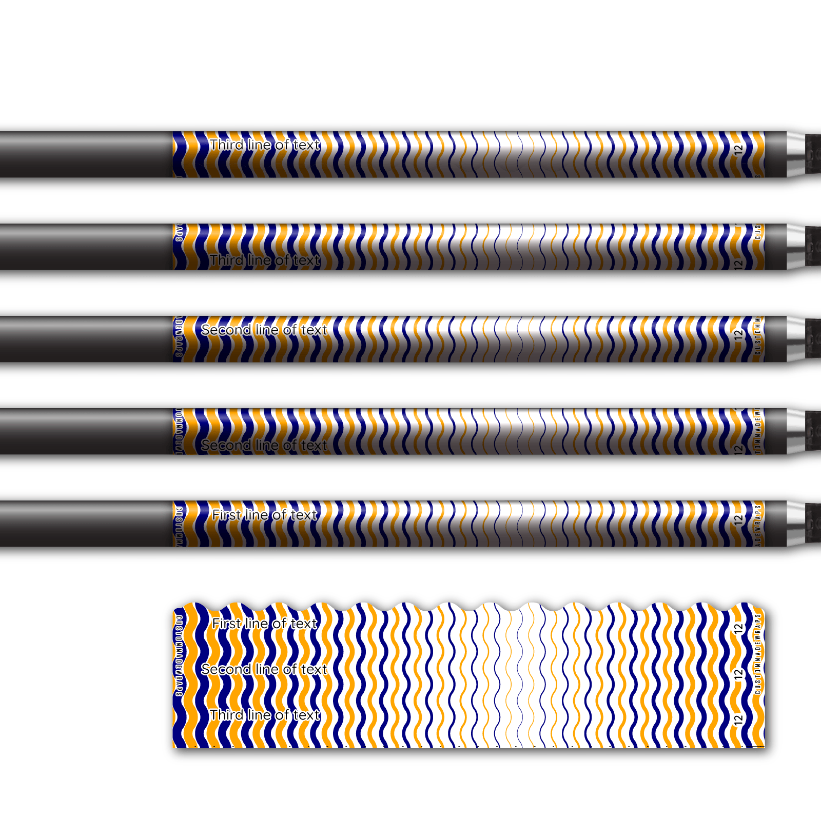 Alternative view of Wave Edge - Wave Stripes Navy Orange
