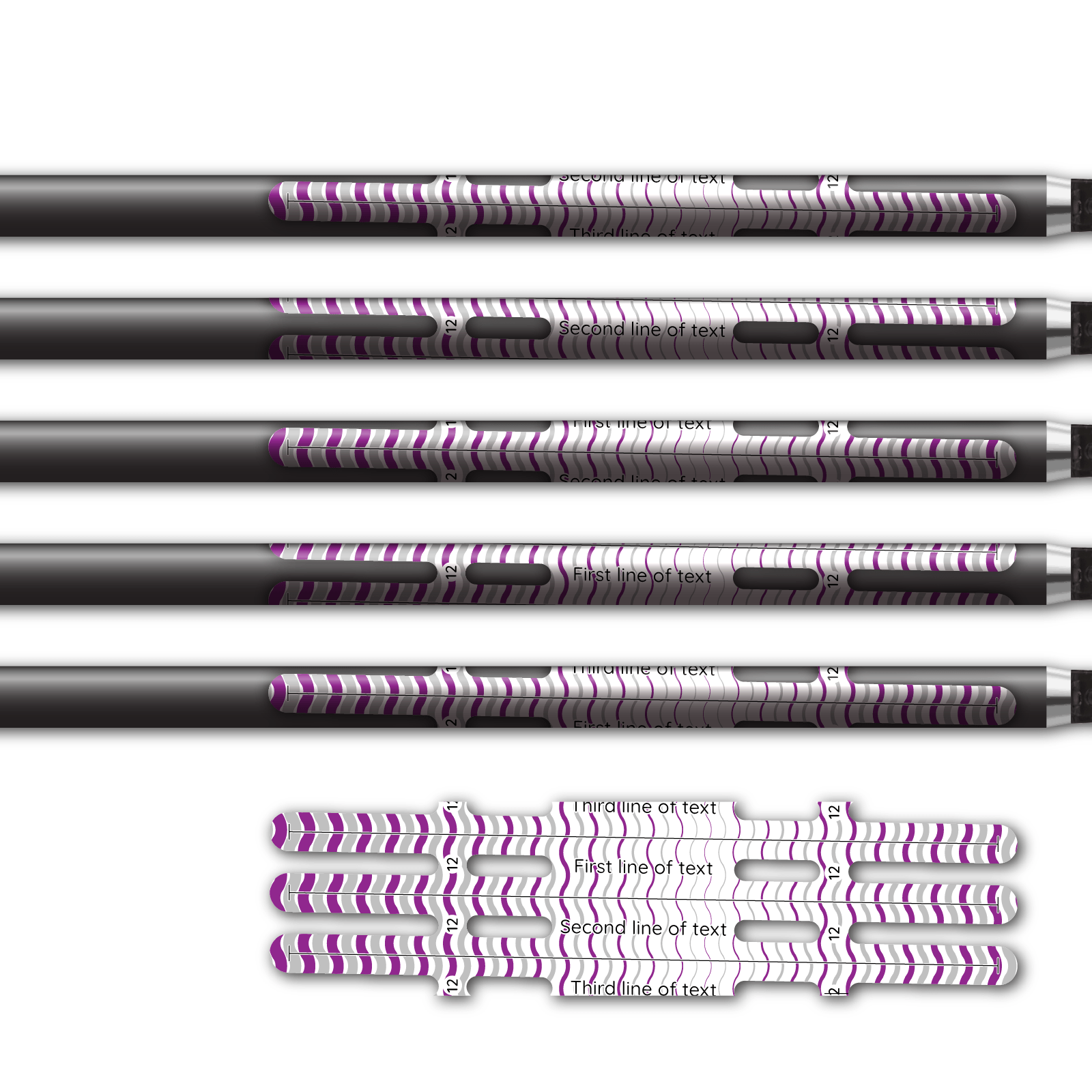 Alternative view of Vortex - Wave Stripes Purple Silver