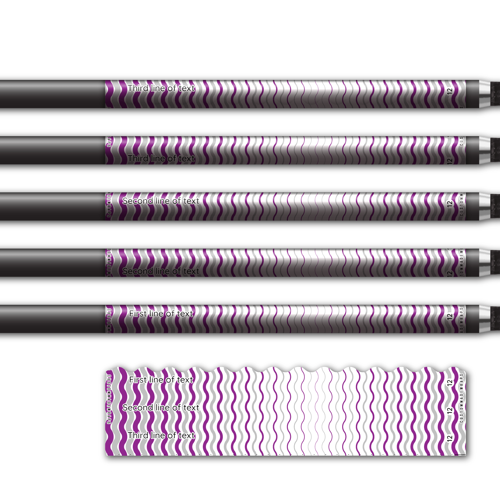 Alternative view of Wave Edge - Wave Stripes Purple Silver