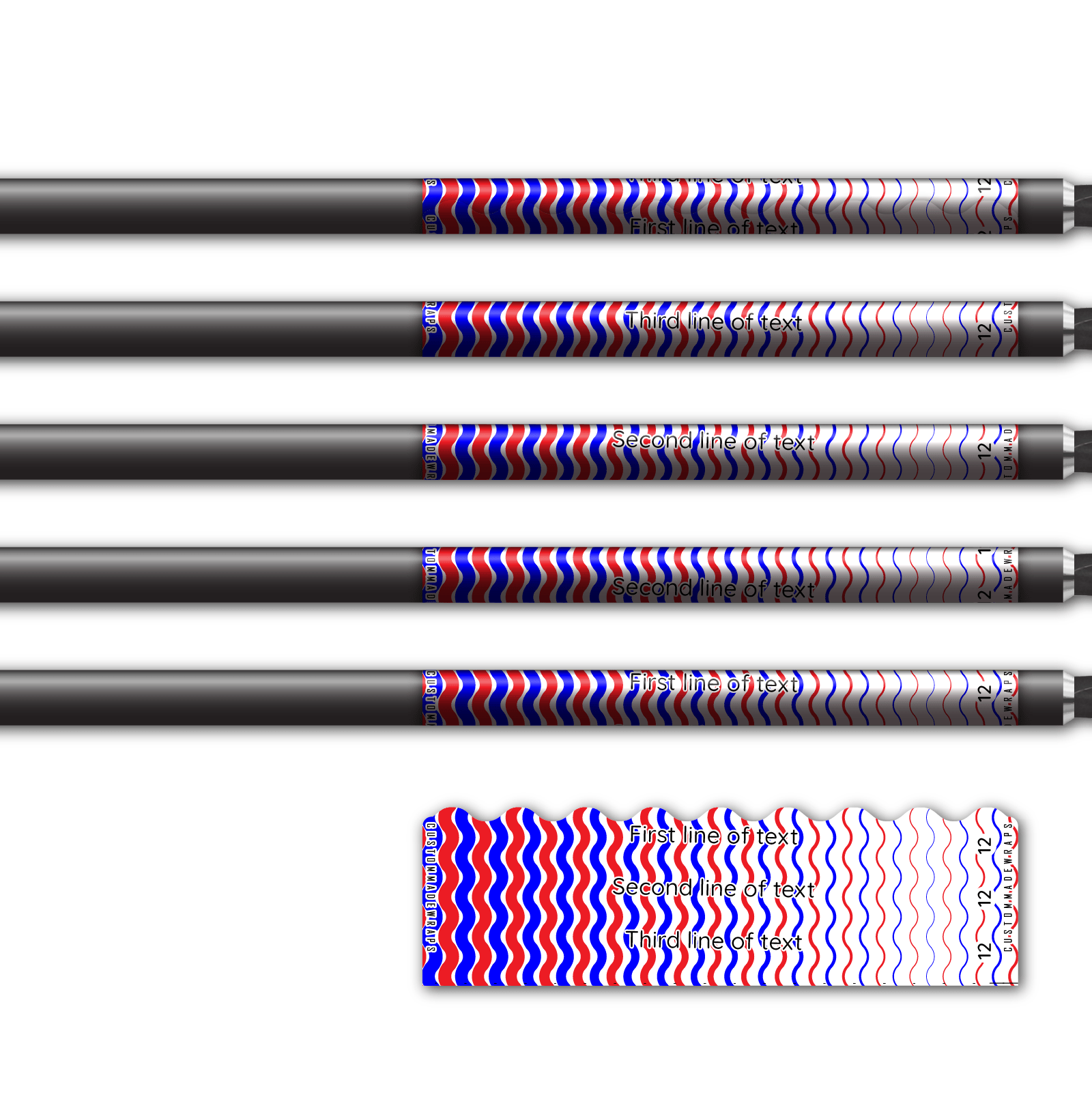 Alternative view of Shorty - Wave Stripes Red Blue
