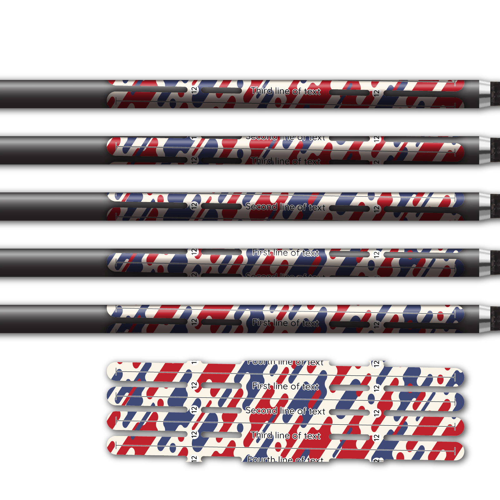 Alternative view of 4 fletch Vortex - Camo Patriot