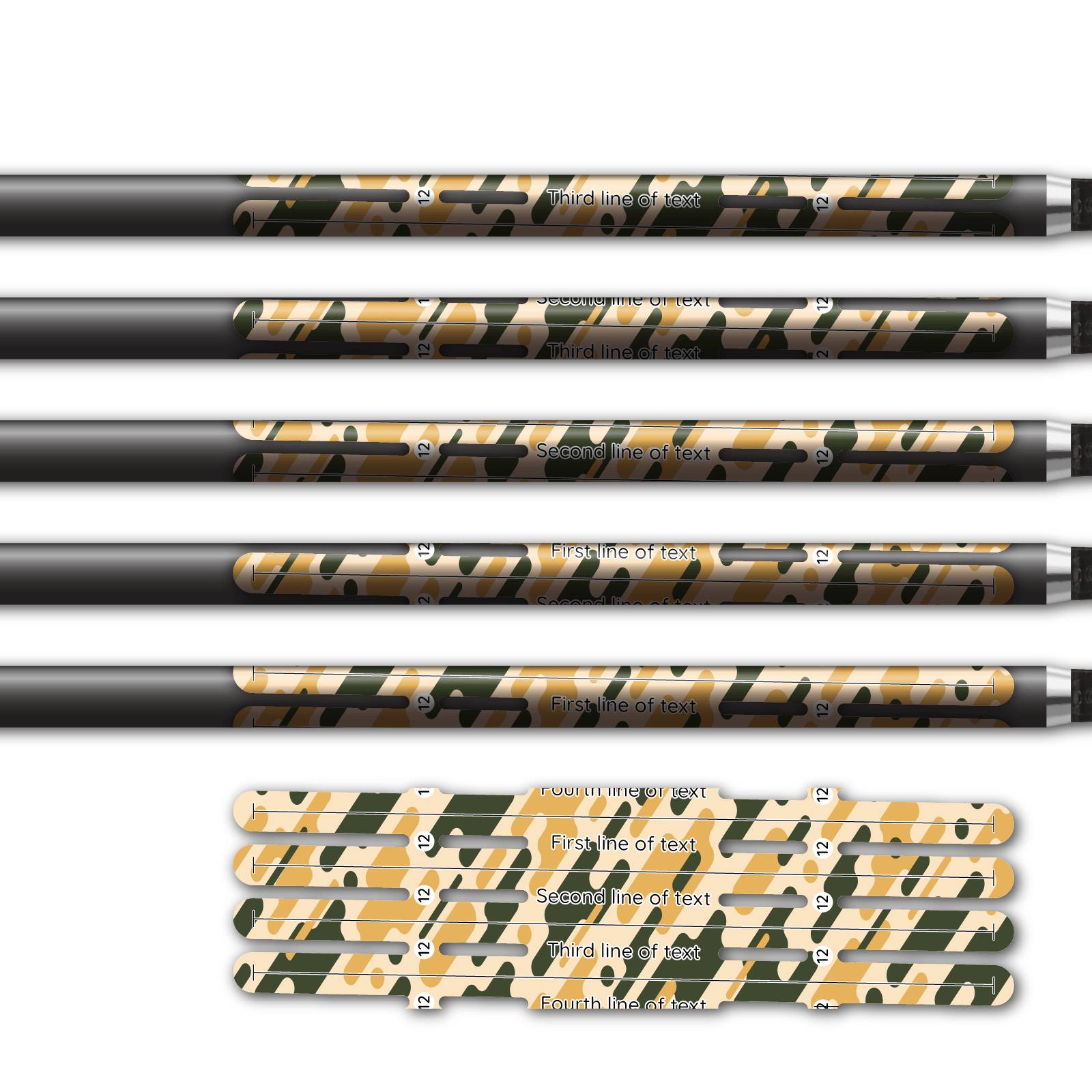 Alternative view of 4 fletch Vortex - Camo Savanna Stealth