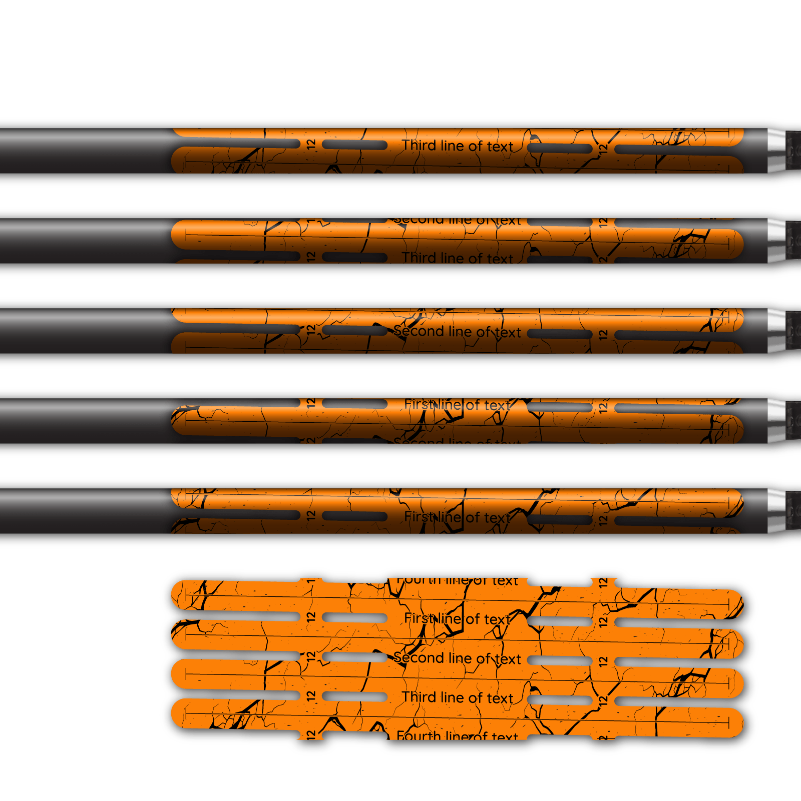 Alternative view of 4 Fletch Vortex - Shattered Fluor Orange