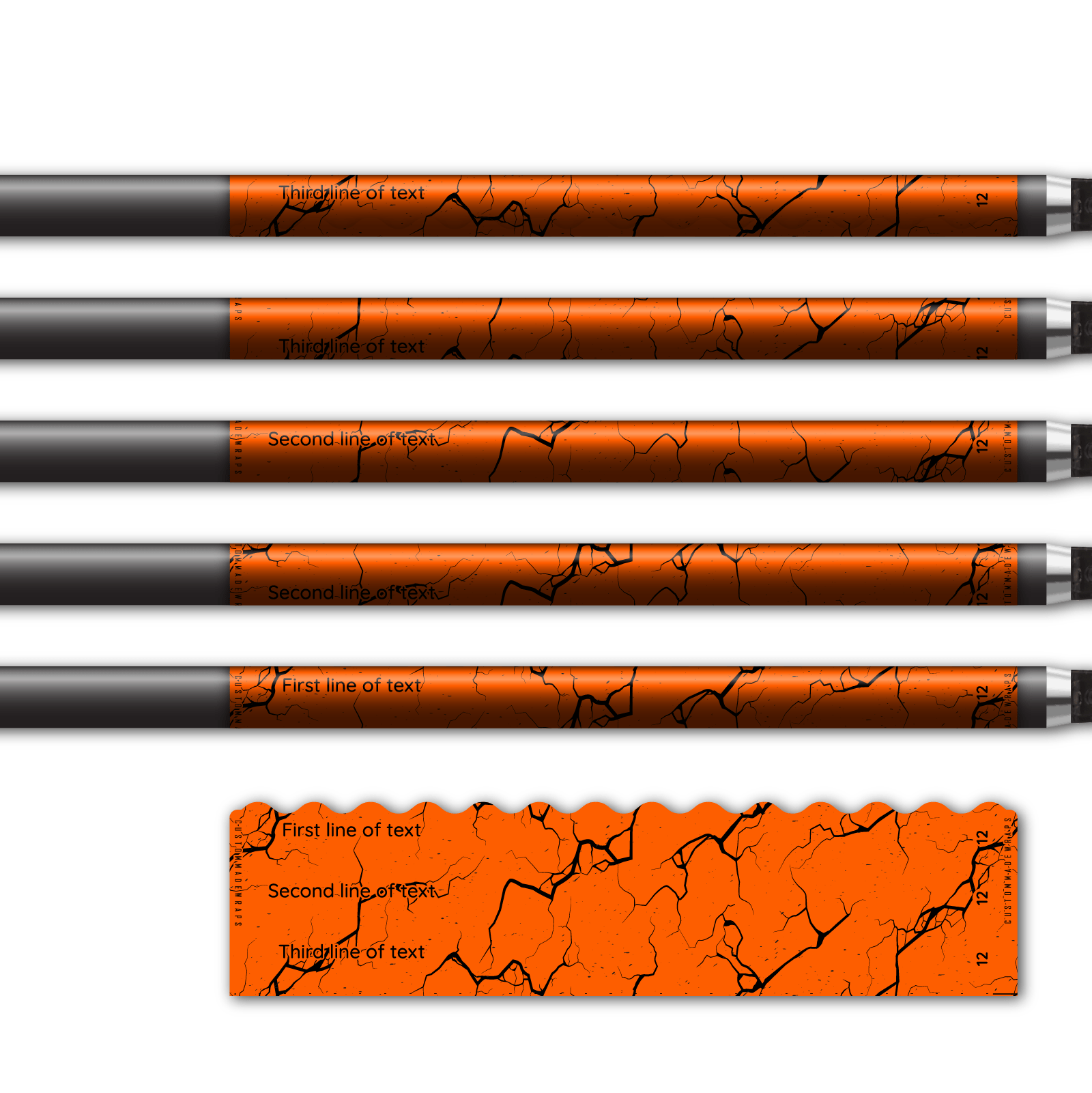 Alternative view of Wave Edge - Shattered Fluor Red Orange