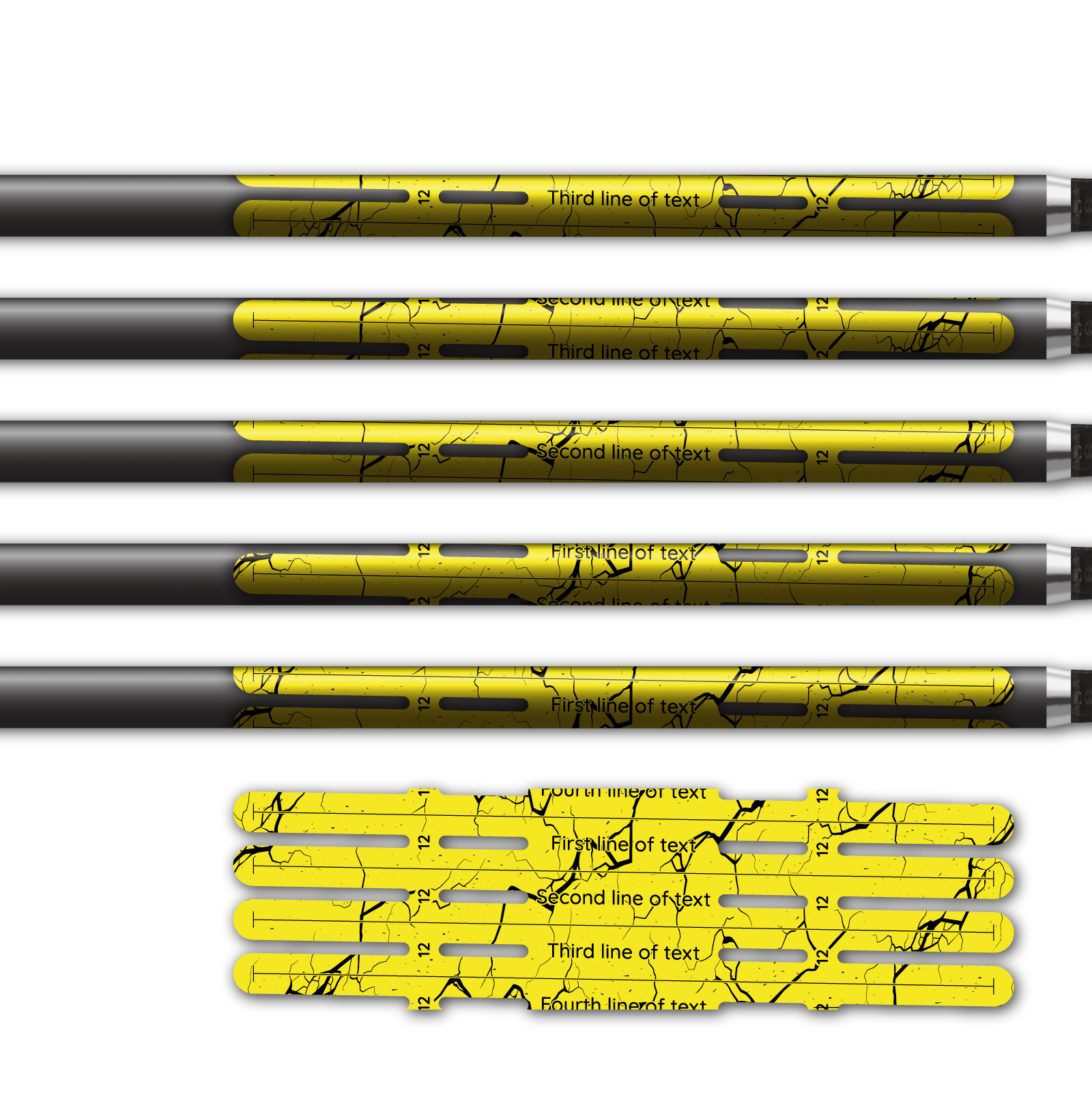 Alternative view of 4 Fletch Vortex - Shattered Fluor Yellow