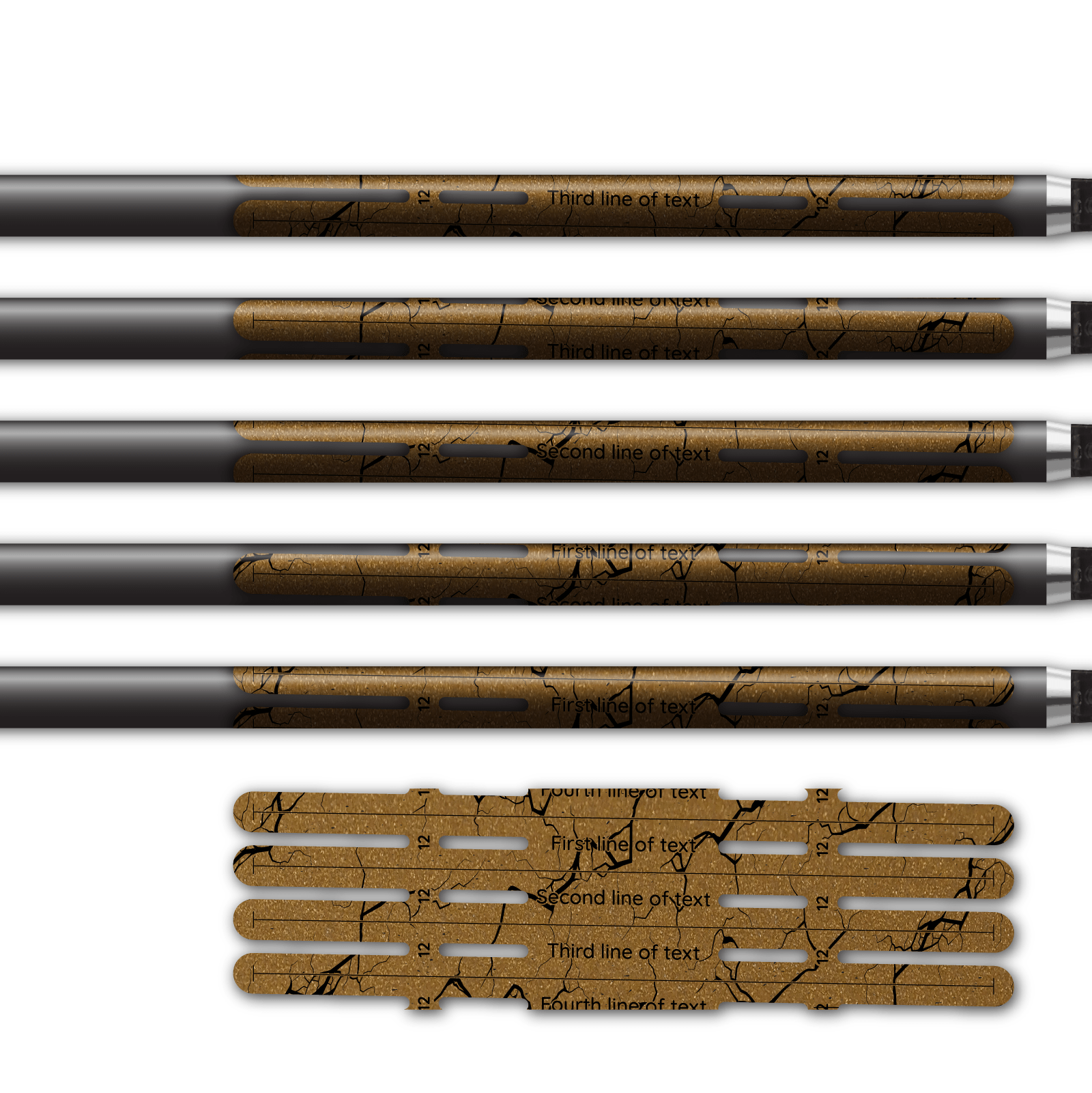 Alternative view of 4 Fletch Vortex - Shattered Metallic Gold