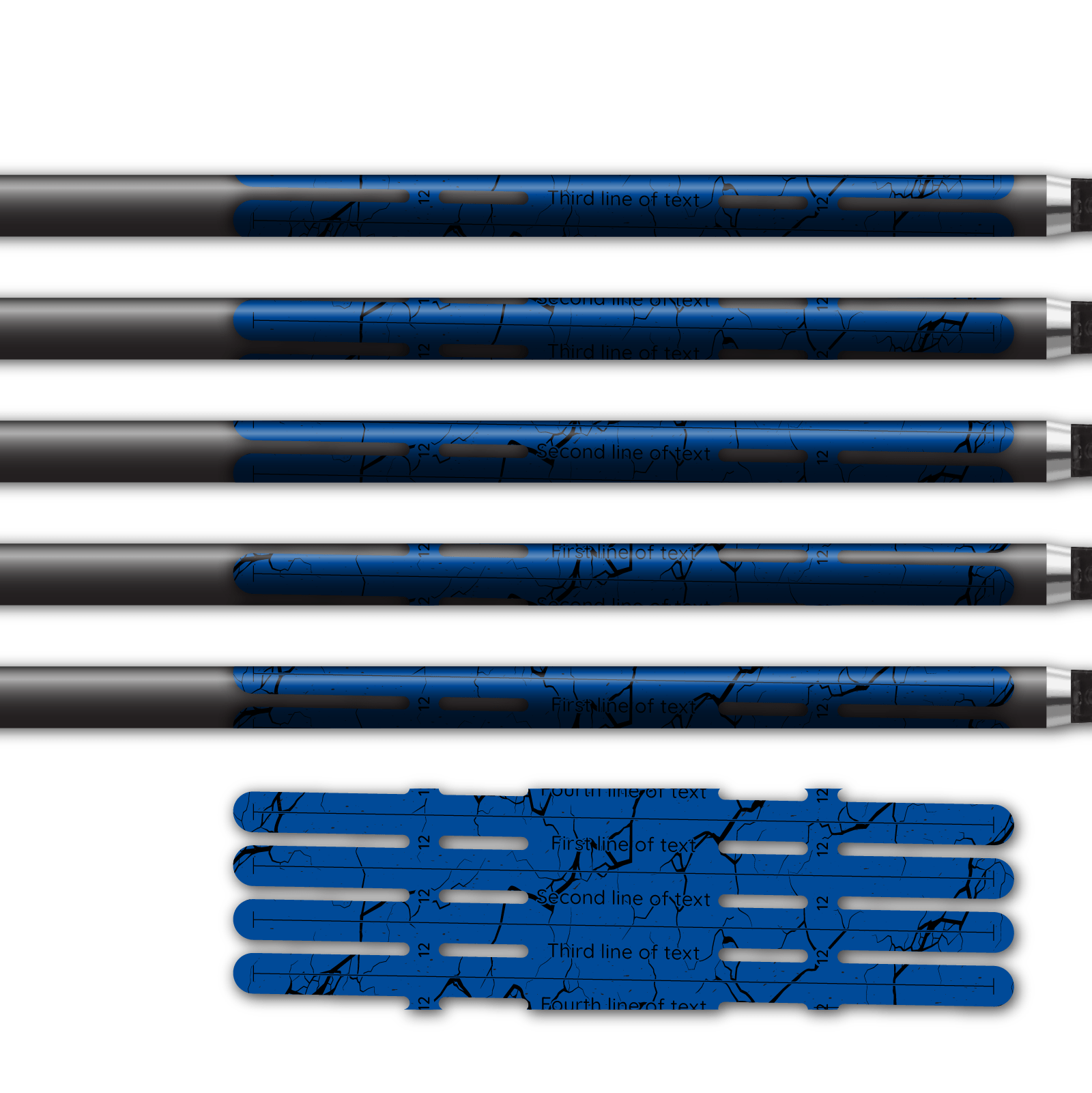 Alternative view of 4 Fletch Vortex - Shattered Blue