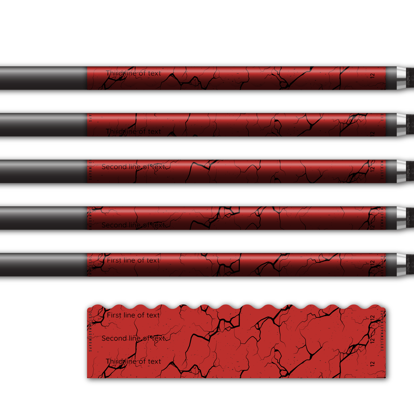 Alternative view of Wave Edge - Shattered Red