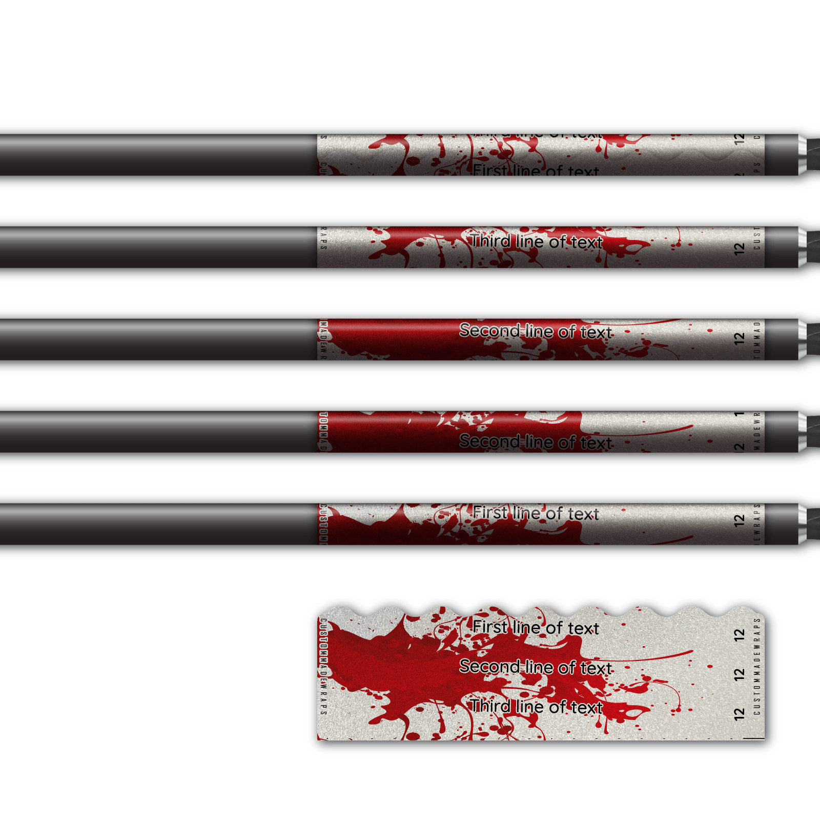 Alternative view of Shorty - Splash Red on Retro-Reflective White