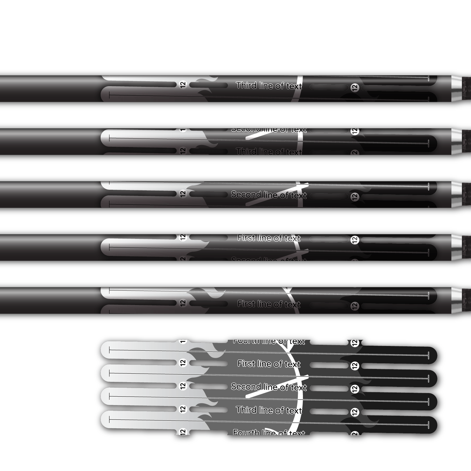 Alternative view of 4 Fletch Vortex - Elzinga Archery Black