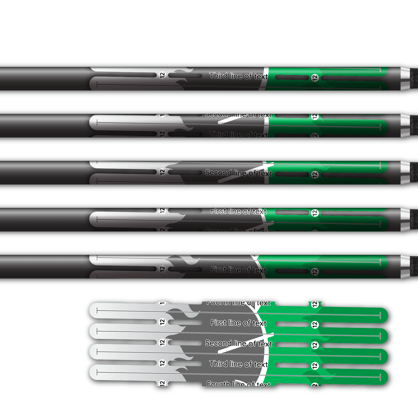 Alternative view of 4 Fletch Vortex - Elzinga Archery Green