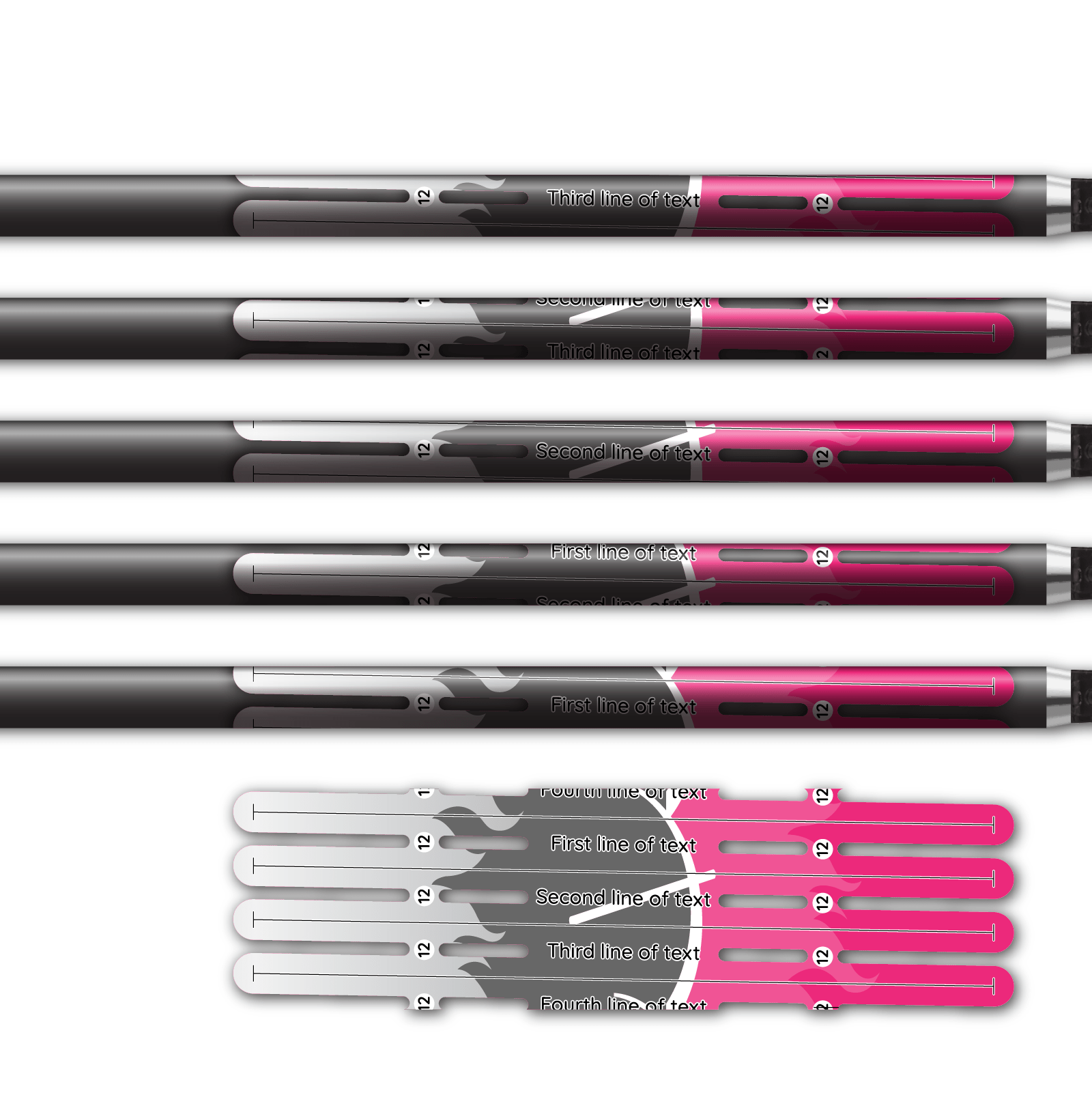 Alternative view of 4 Fletch Vortex - Elzinga Archery Pink