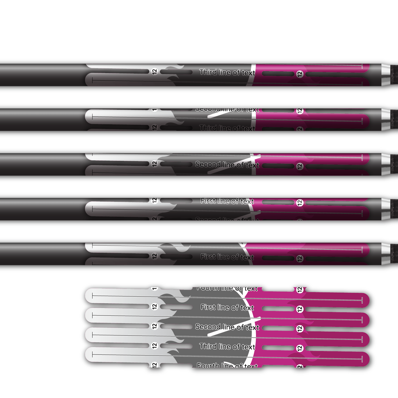 Alternative view of 4 Fletch Vortex - Elzinga Archery Purple