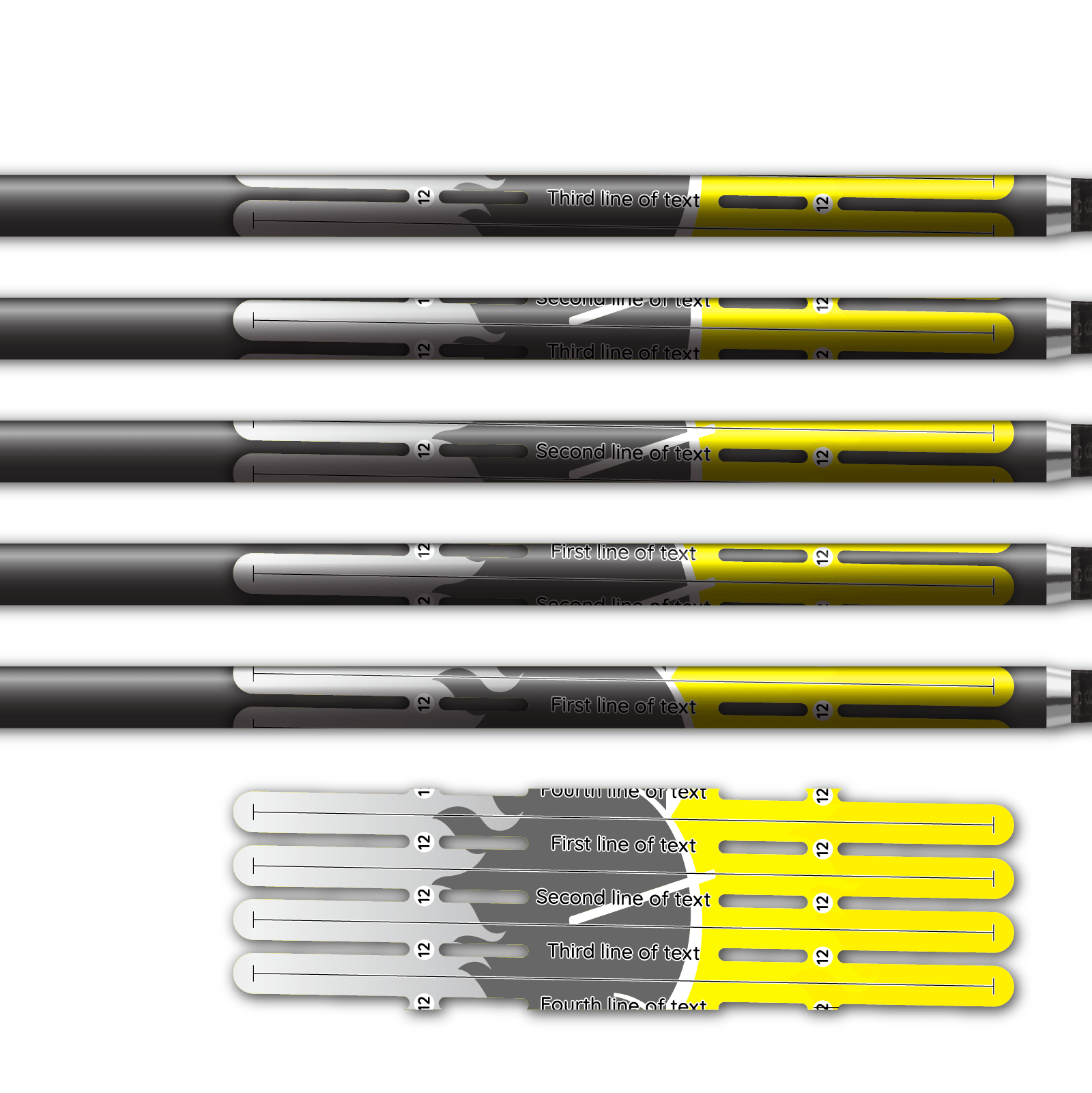 Alternative view of 4 Fletch Vortex - Elzinga Archery Yellow