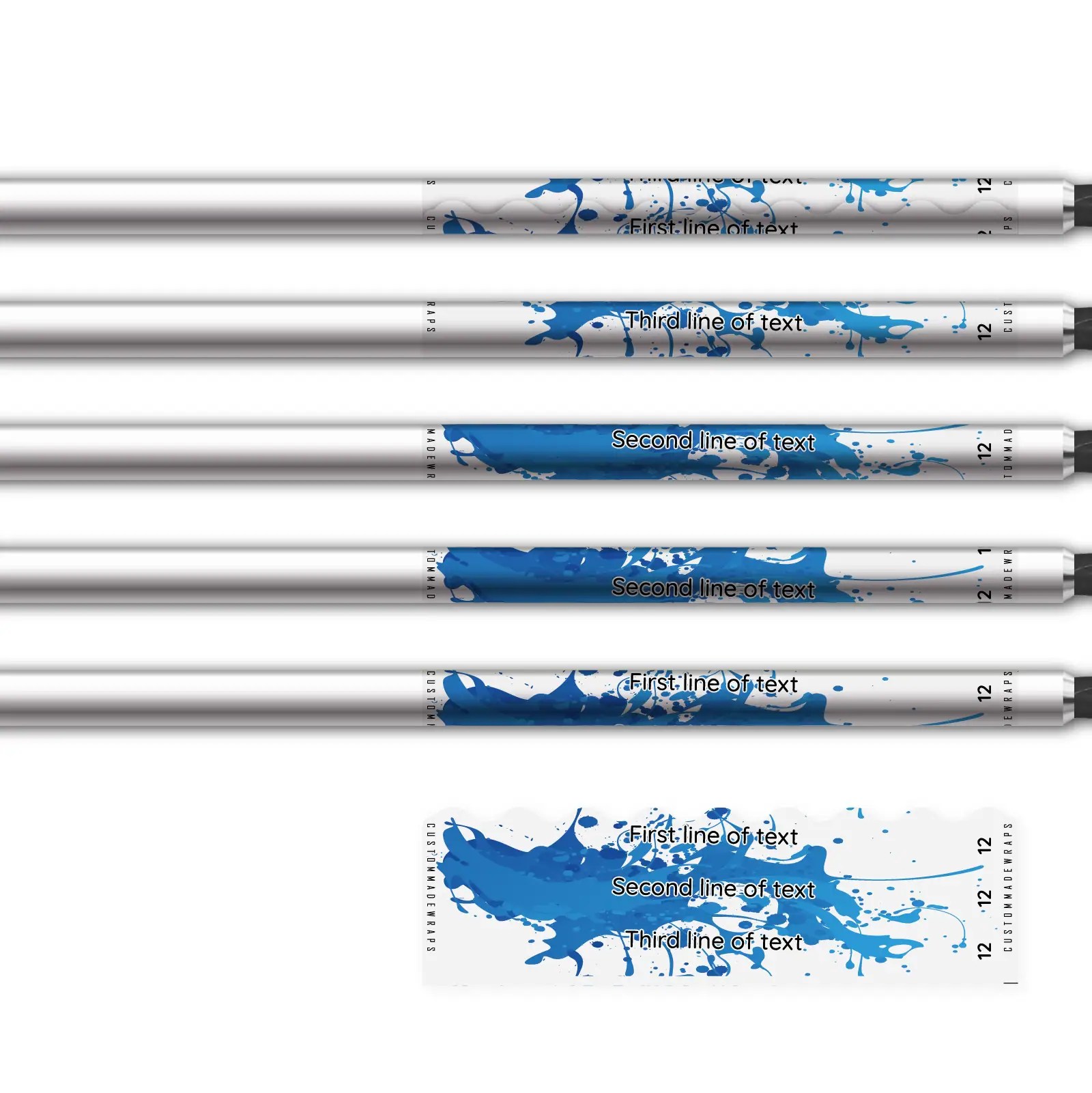 Alternative view of Shorty - Splash Blue on Matt Clear
