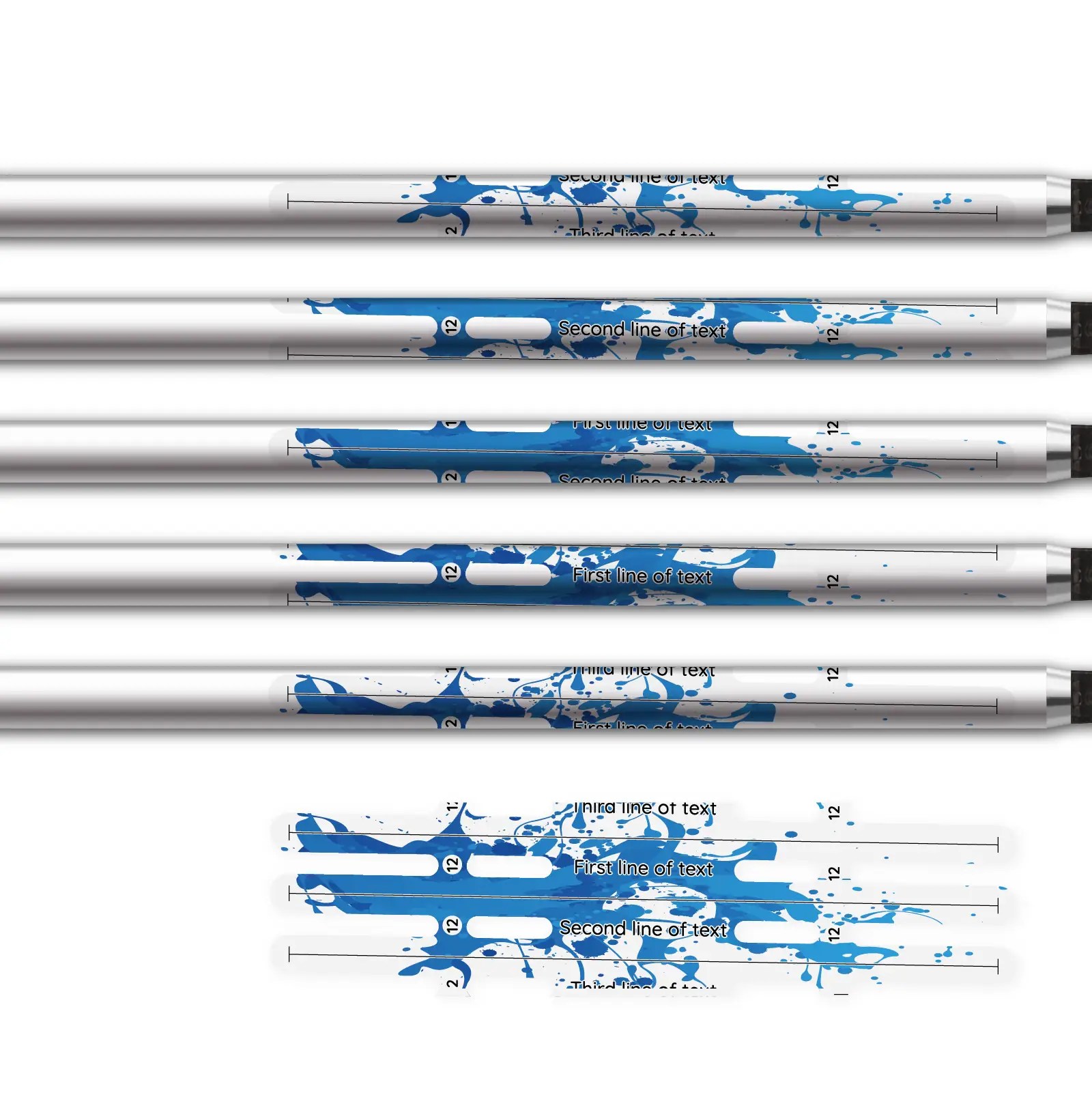 Alternative view of Vortex - Splash Blue on Matt Clear