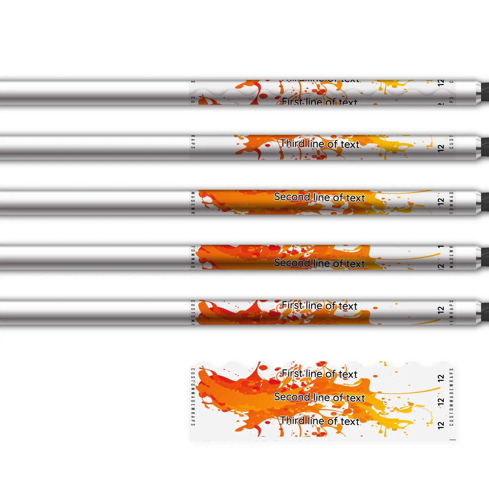 Alternative view of Shorty - Splash Orange on Matt Clear