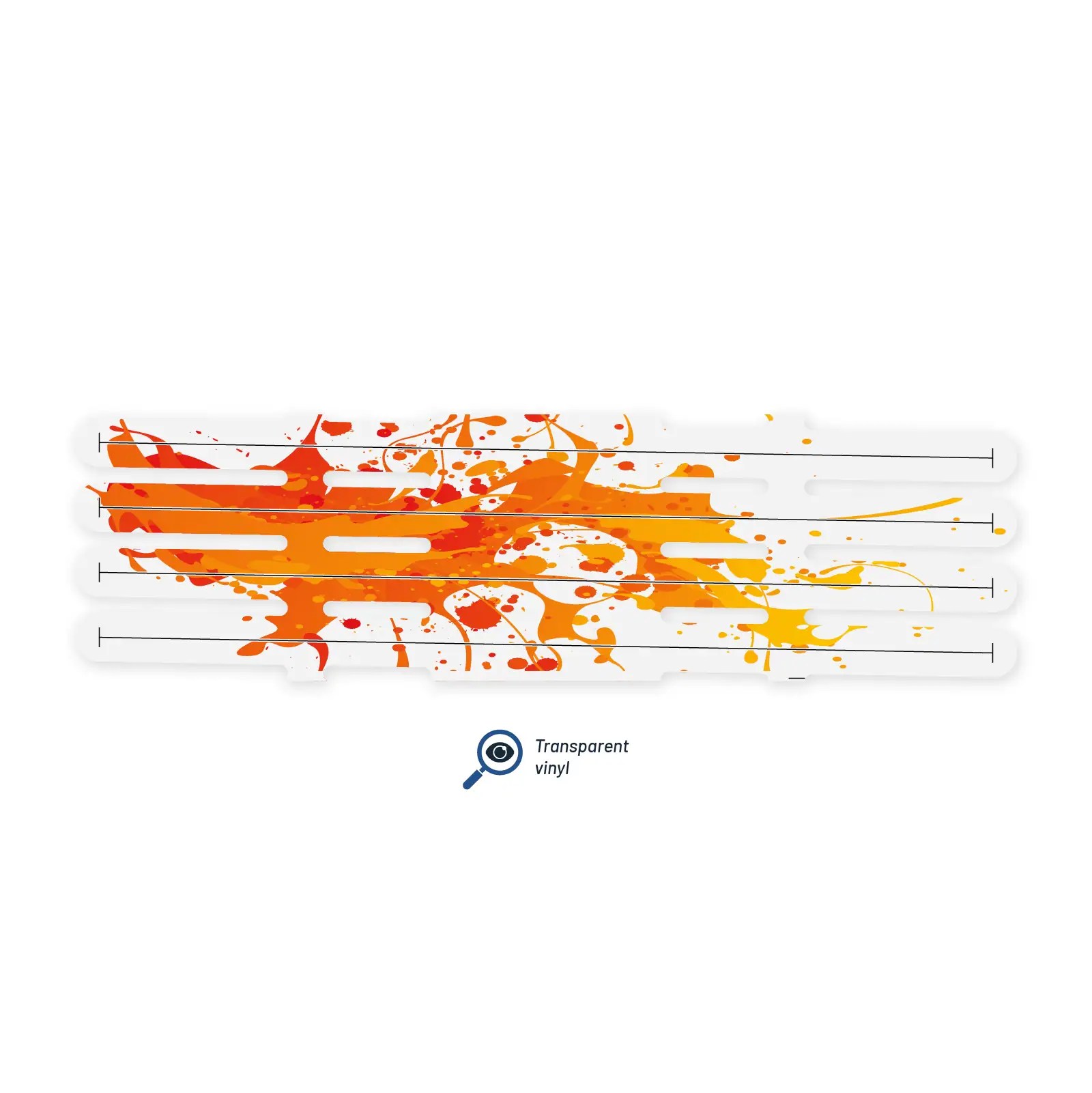 4 Fletch Vortex - Splash Orange on Matt Clear