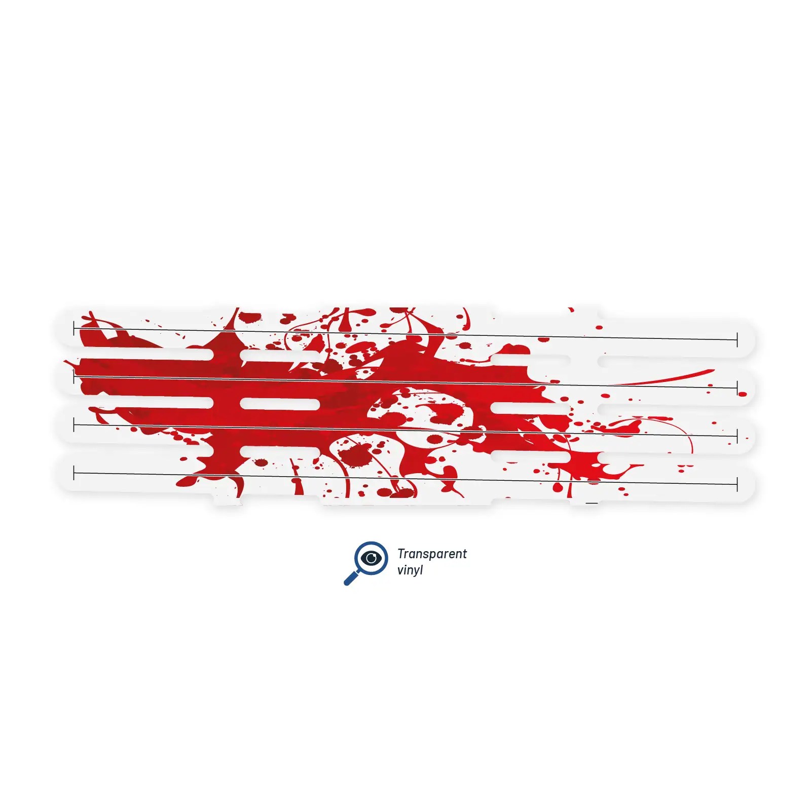 4 Fletch Vortex - Splash Red on Matt Clear