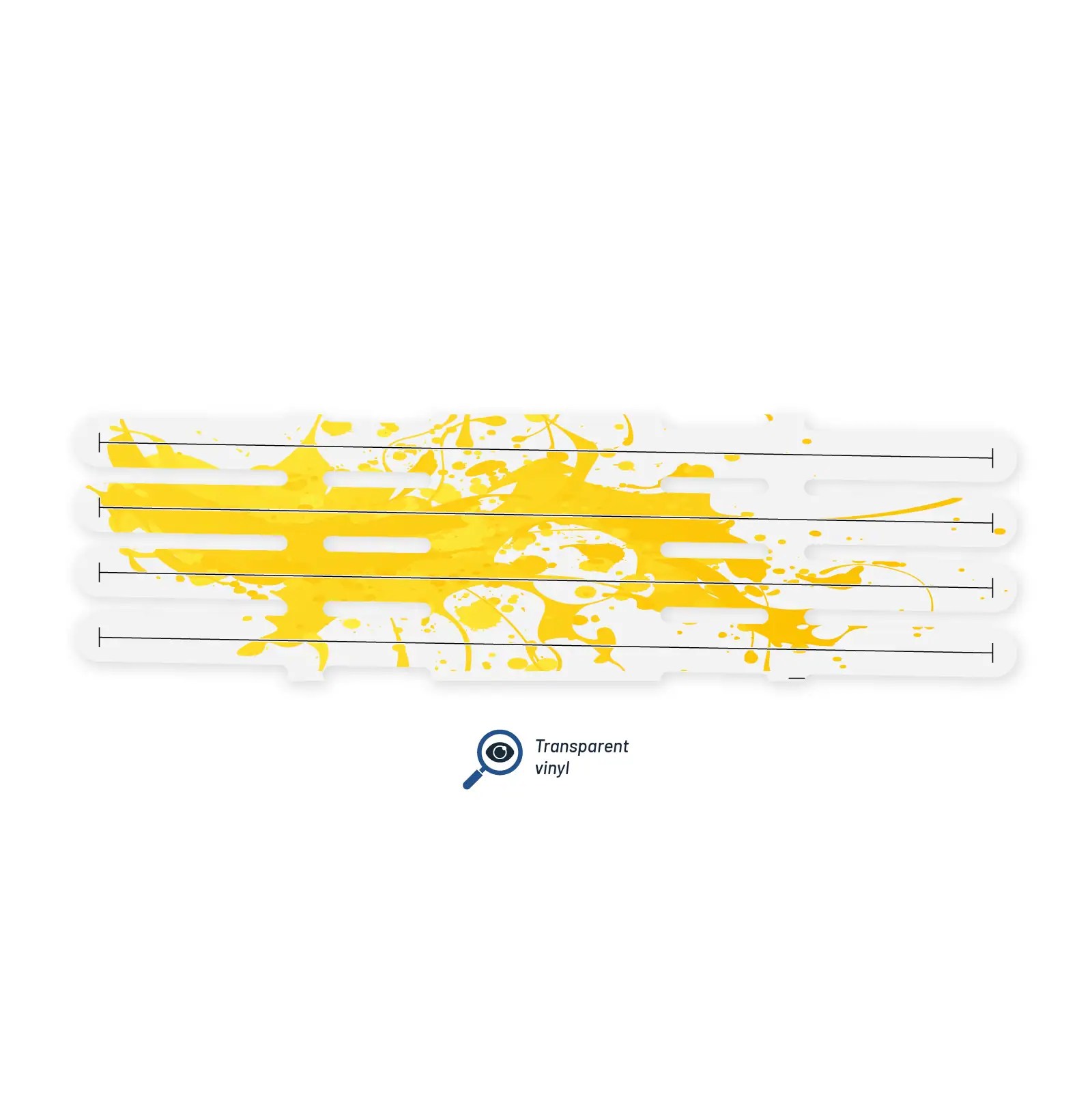 4 Fletch Vortex - Splash Yellow on Matt Clear
