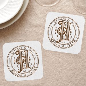 3. Monogram Coasters Rounded Square