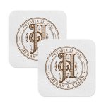 3. Monogram Coasters Rounded Square White